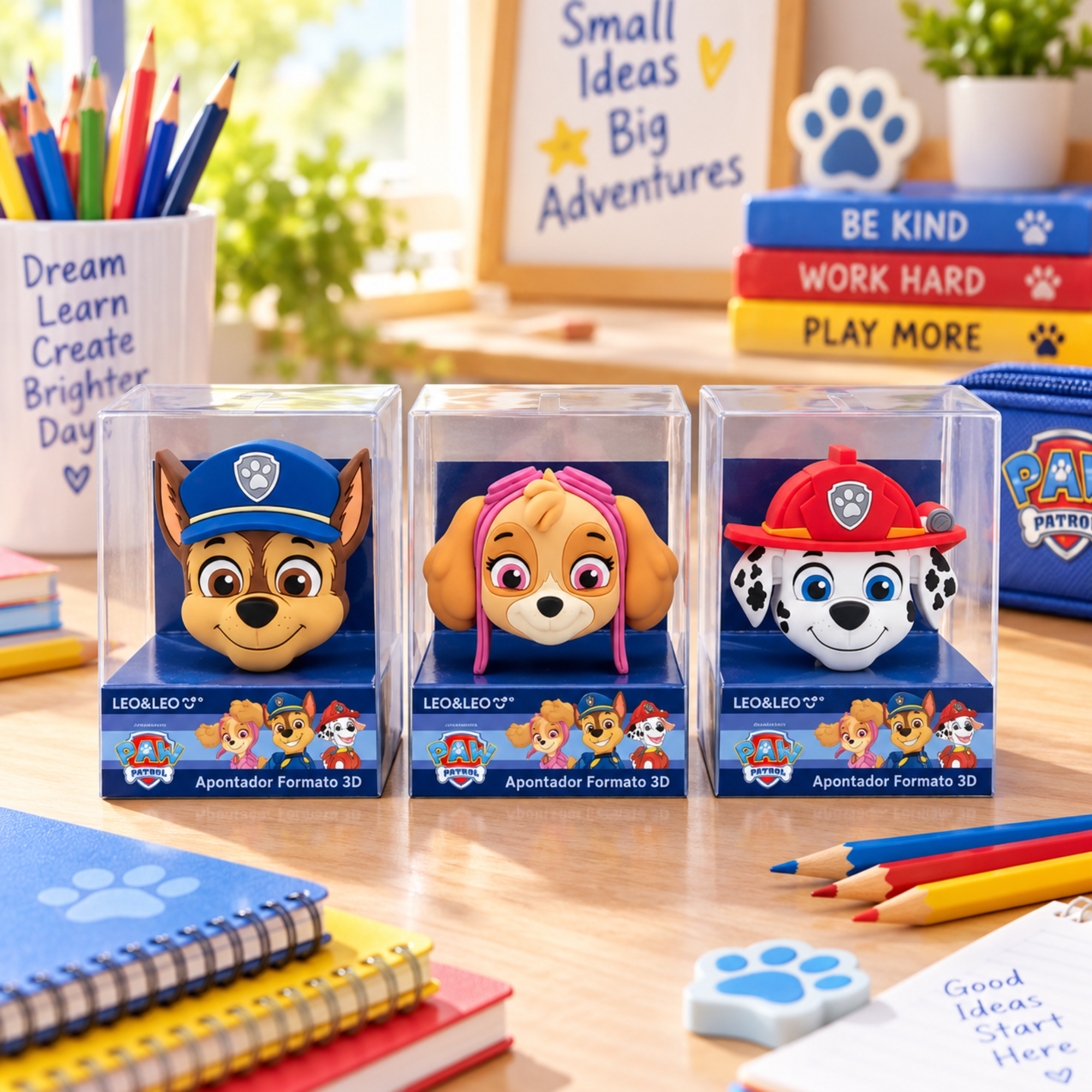 Apontador Formato 3D Patrulha Canina Sortido Display com 16 Unidades Leo&Leo Leonora - 10716
