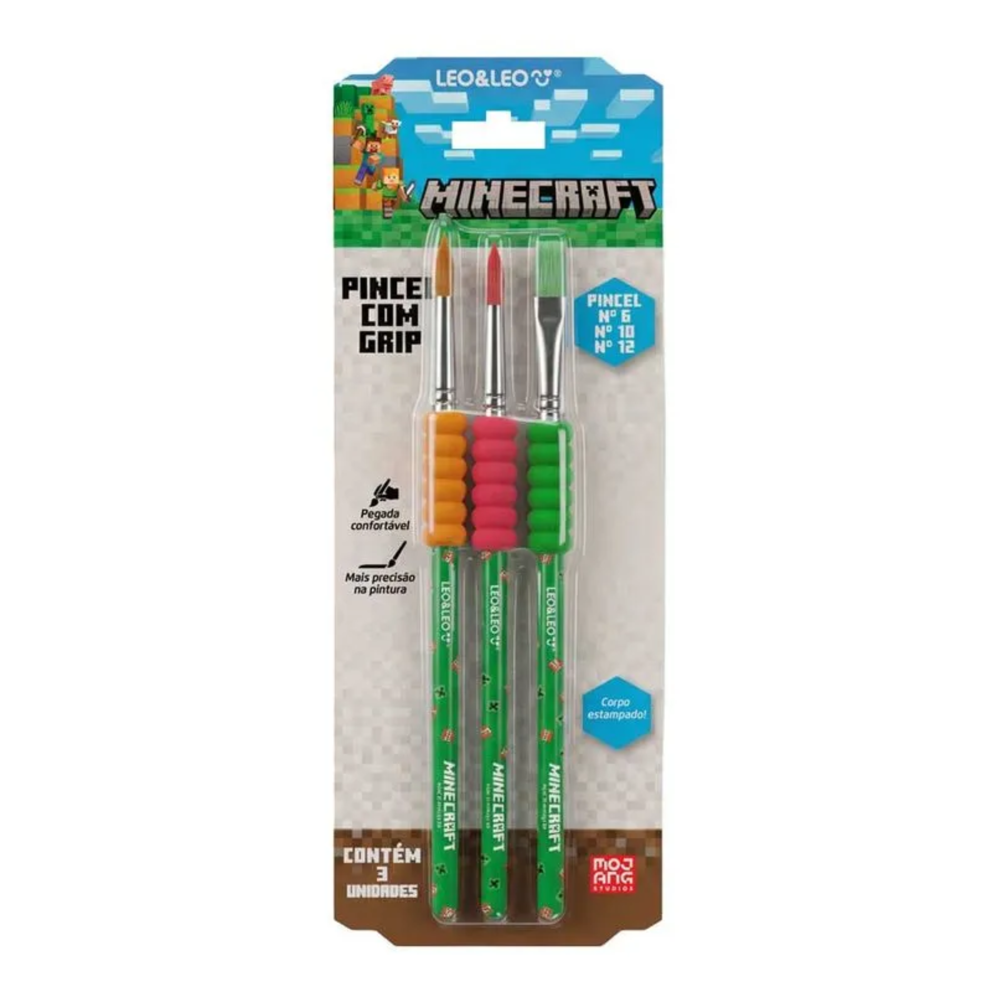 Pincel Ergonômico com Grip Minecraft Leo&Leo Leonora - 10771
