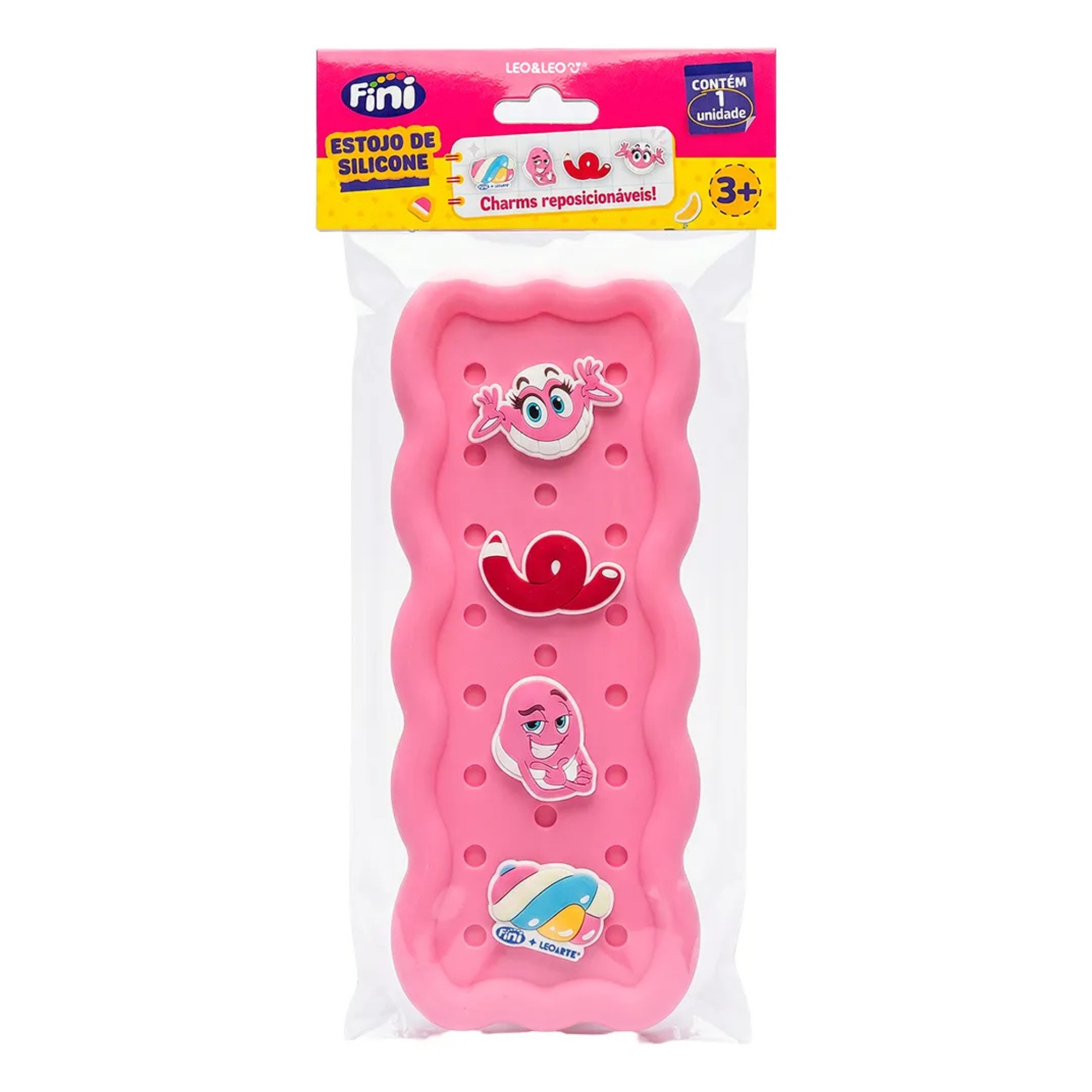 Estojo de Silicone com Pins Fini Leo&Leo Sortido e Unitário Leonora - 10850