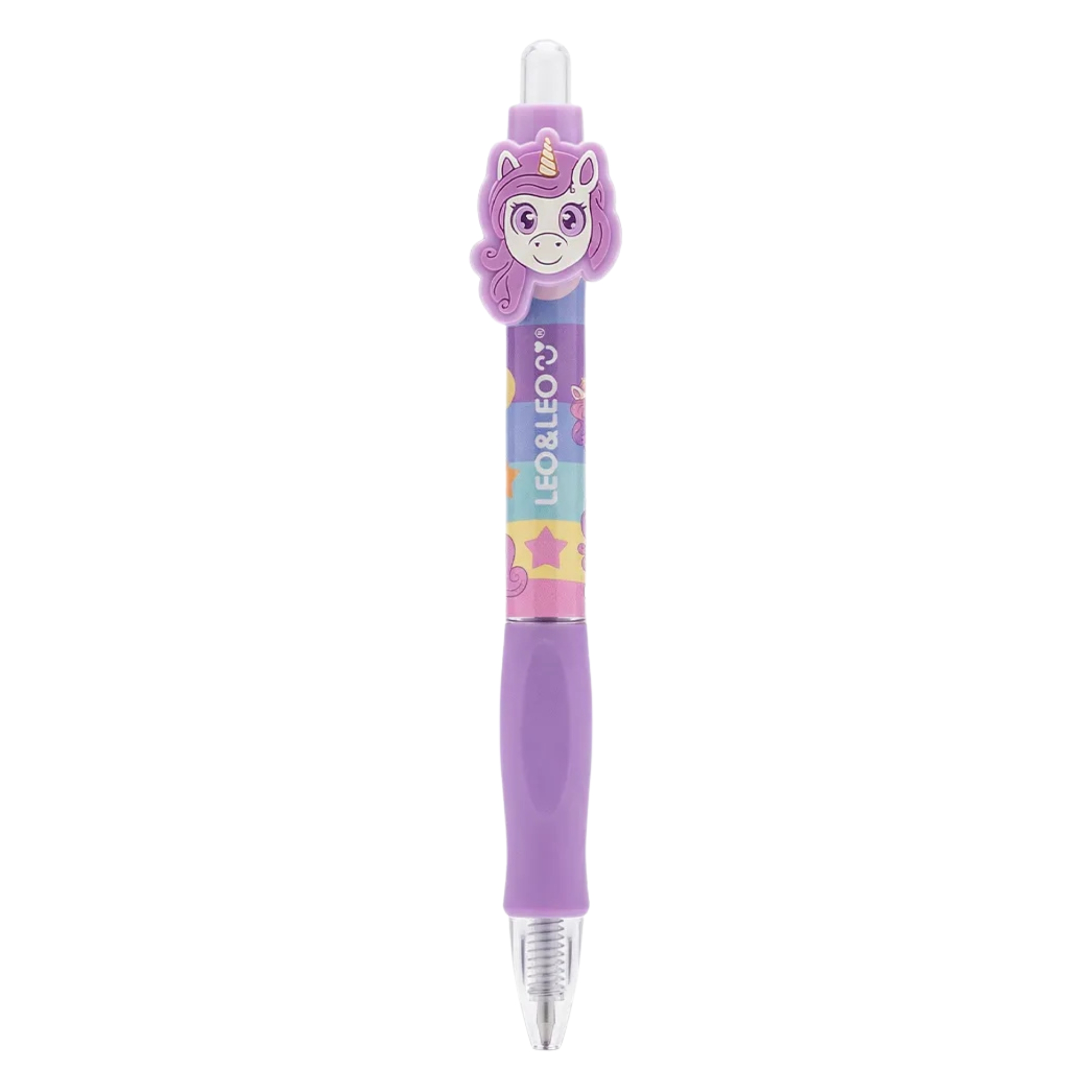 Caneta Gel Apagável Unicórnio com Aplique Display c/ 12 unidades LeoArte Leonora - 10877
