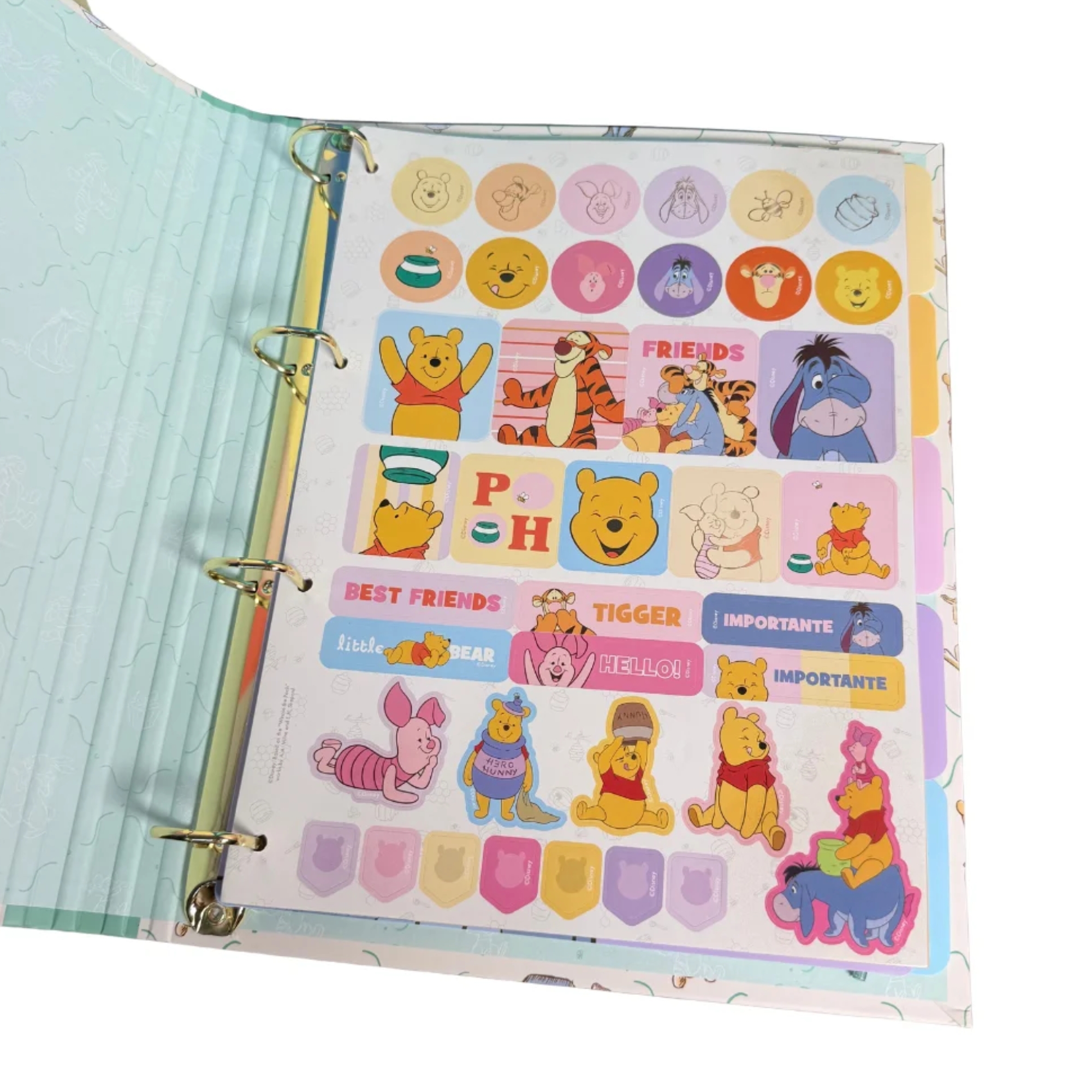 Caderno Argolado Universitário Pooh c/ 5 Divisórias DAC - 5899