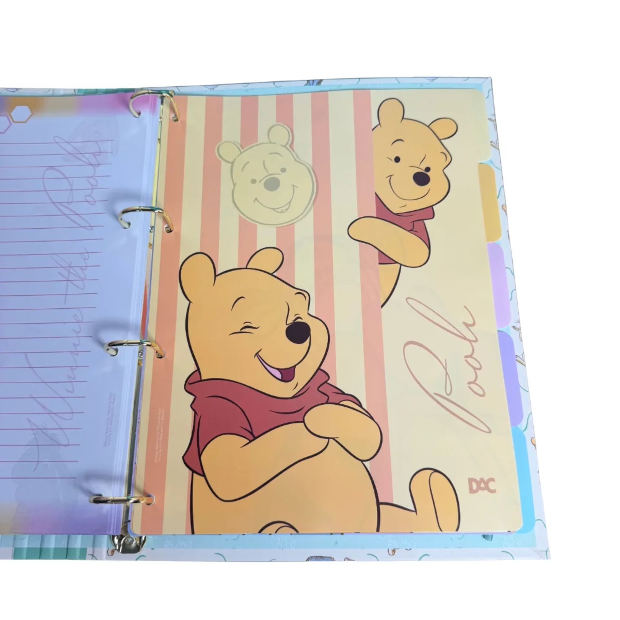 Caderno Argolado Universitário Pooh c/ 5 Divisórias DAC - 5899