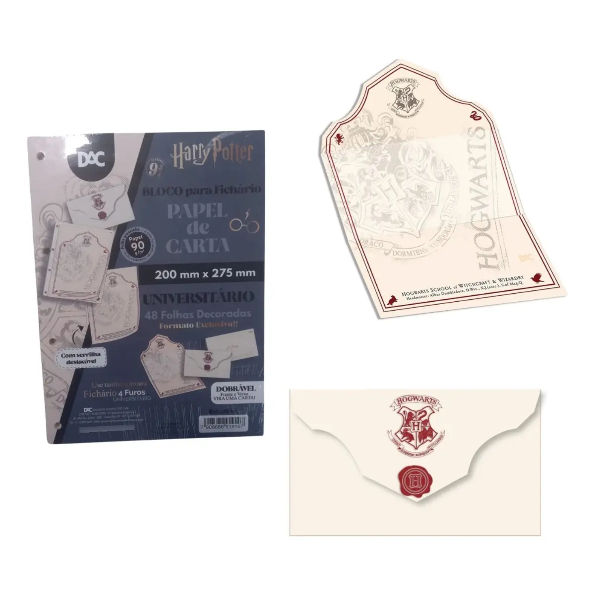Bloco Papel de Carta Universitário Harry Potter c/ 48 folhas DAC - 5066