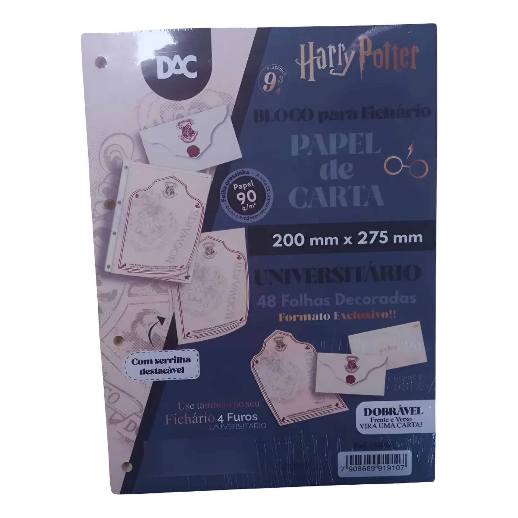 Bloco Papel de Carta Universitário Harry Potter c/ 48 folhas DAC - 5066