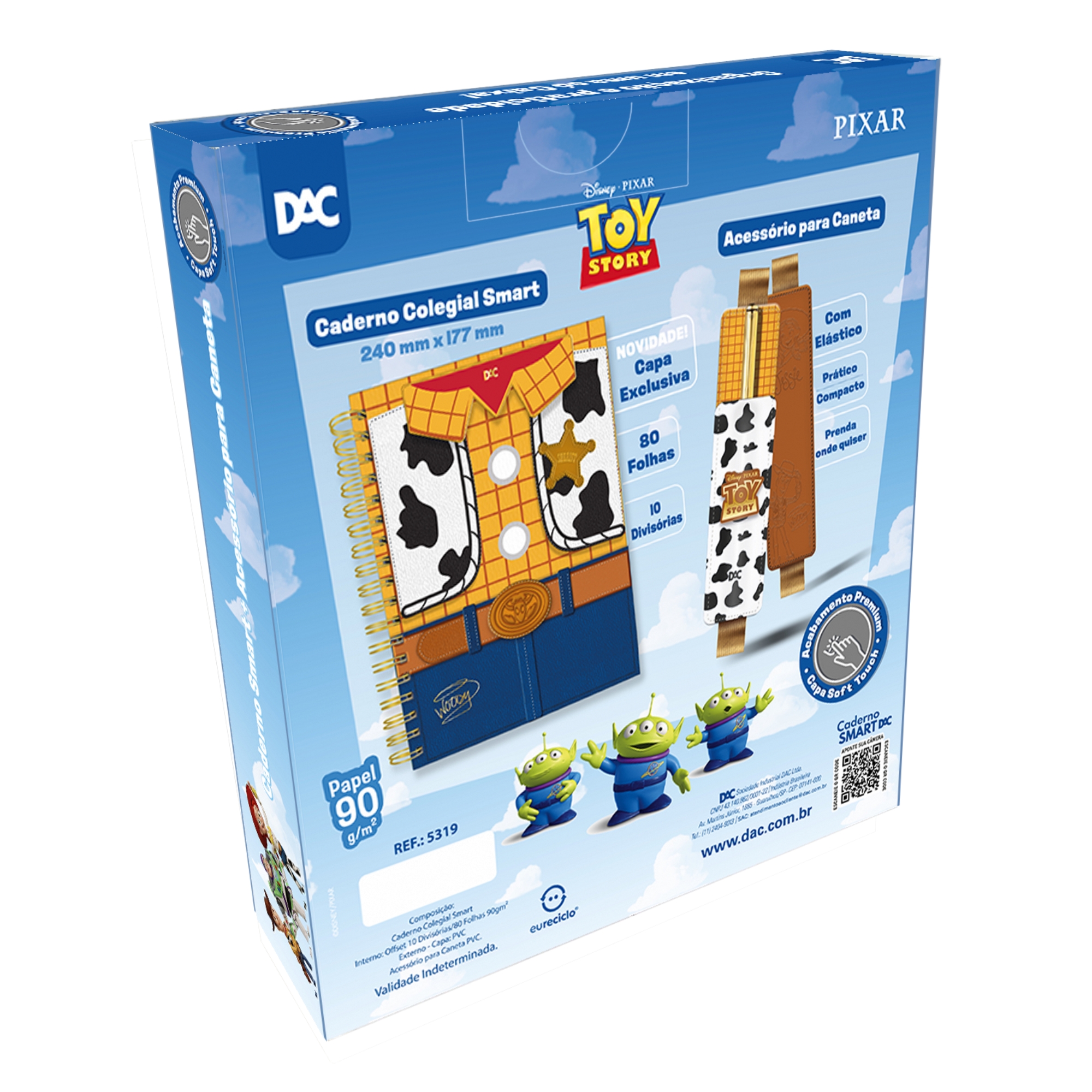 Caixa Criativa Toy Story c/ Caderno Smart + Acessório para Caneta DAC - 5686