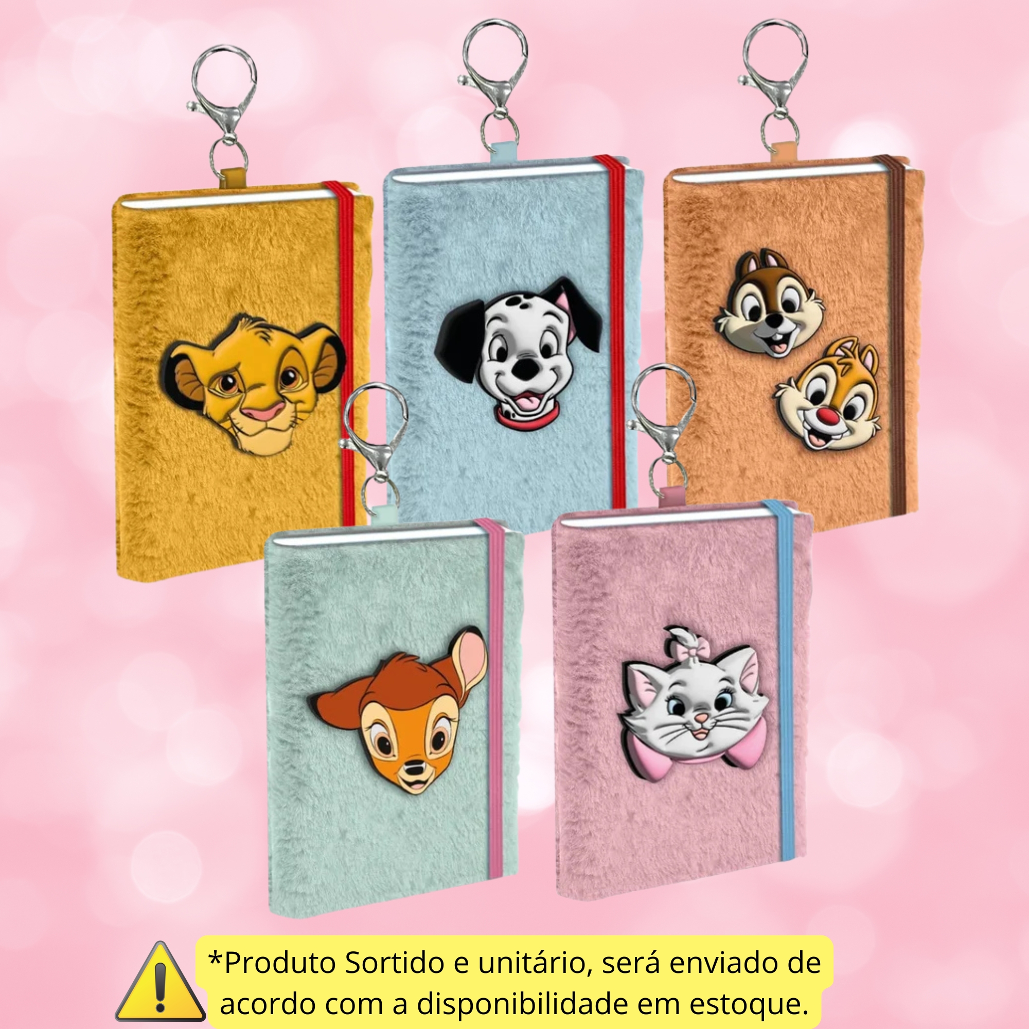 Mini Caderno Puffy Disney Clássicos Sortido e Unitário DAC - 5634