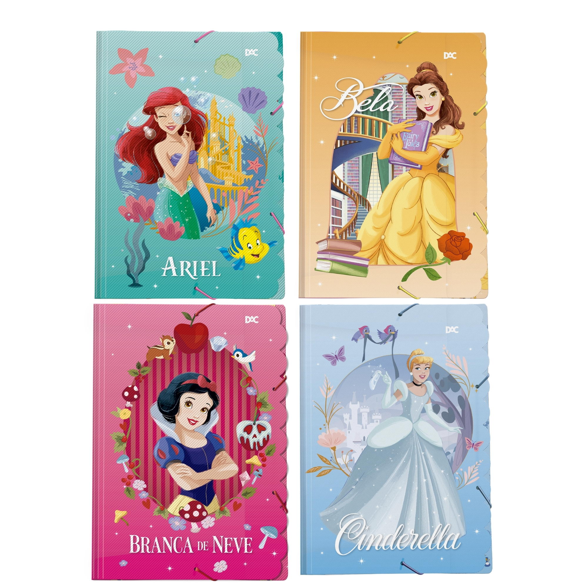 Pasta Aba Elástica Princesas Disney Sortida e Unitária DAC - 5774
