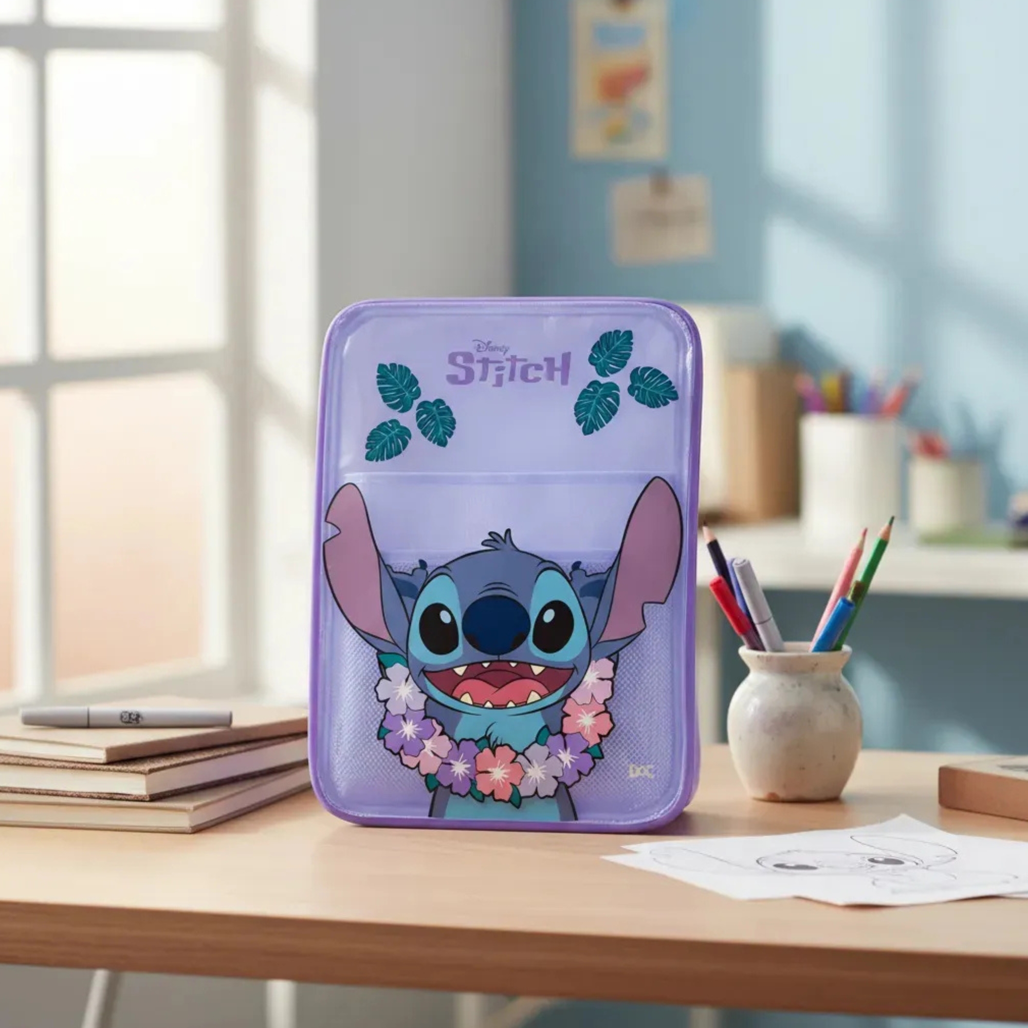Porta Caderno Universitário Stitch c/ Bolsos Internos DAC - 5580