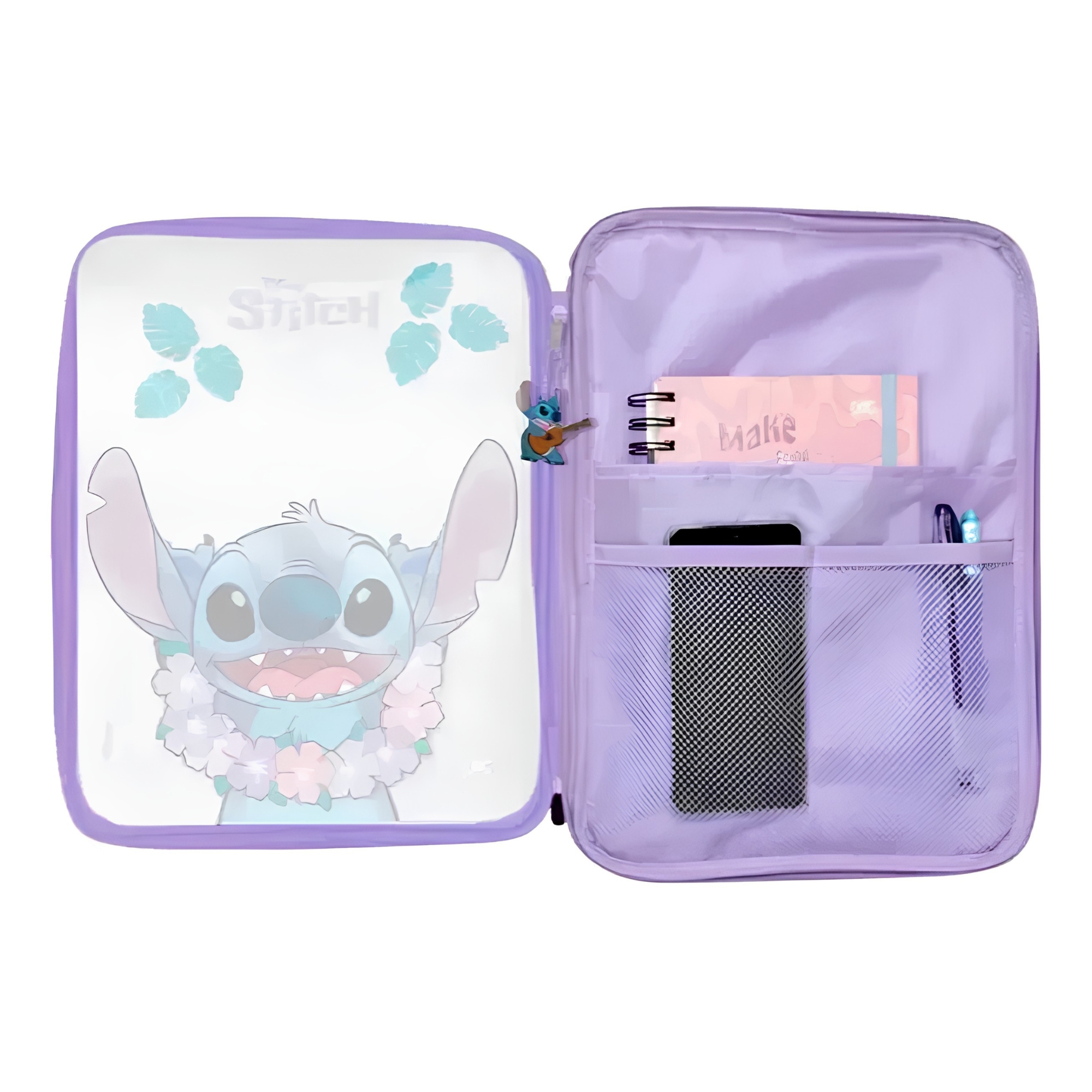 Porta Caderno Universitário Stitch c/ Bolsos Internos DAC - 5580