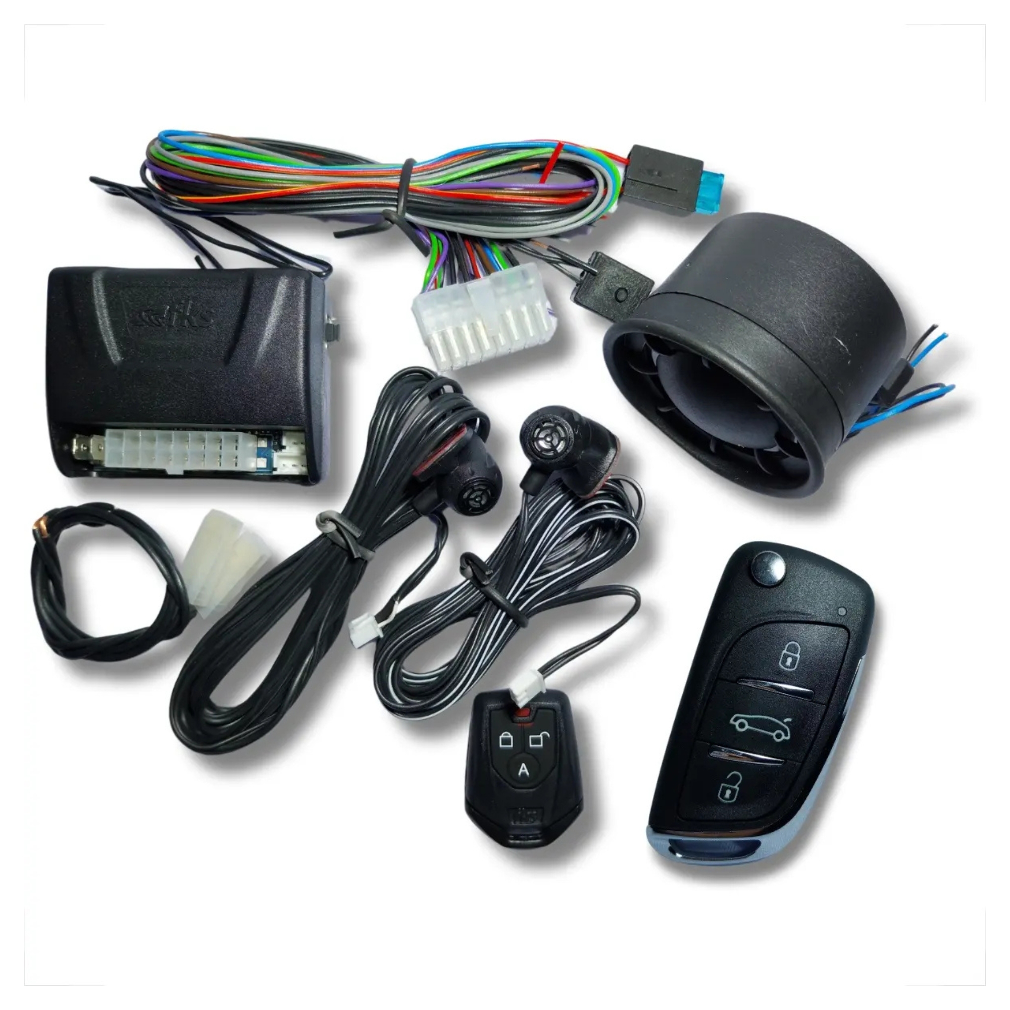 Alarme Universal Sem Bloqueio c/ Chicotes e Sirene FK902 SB CR941/CR910 FKS - 30800447