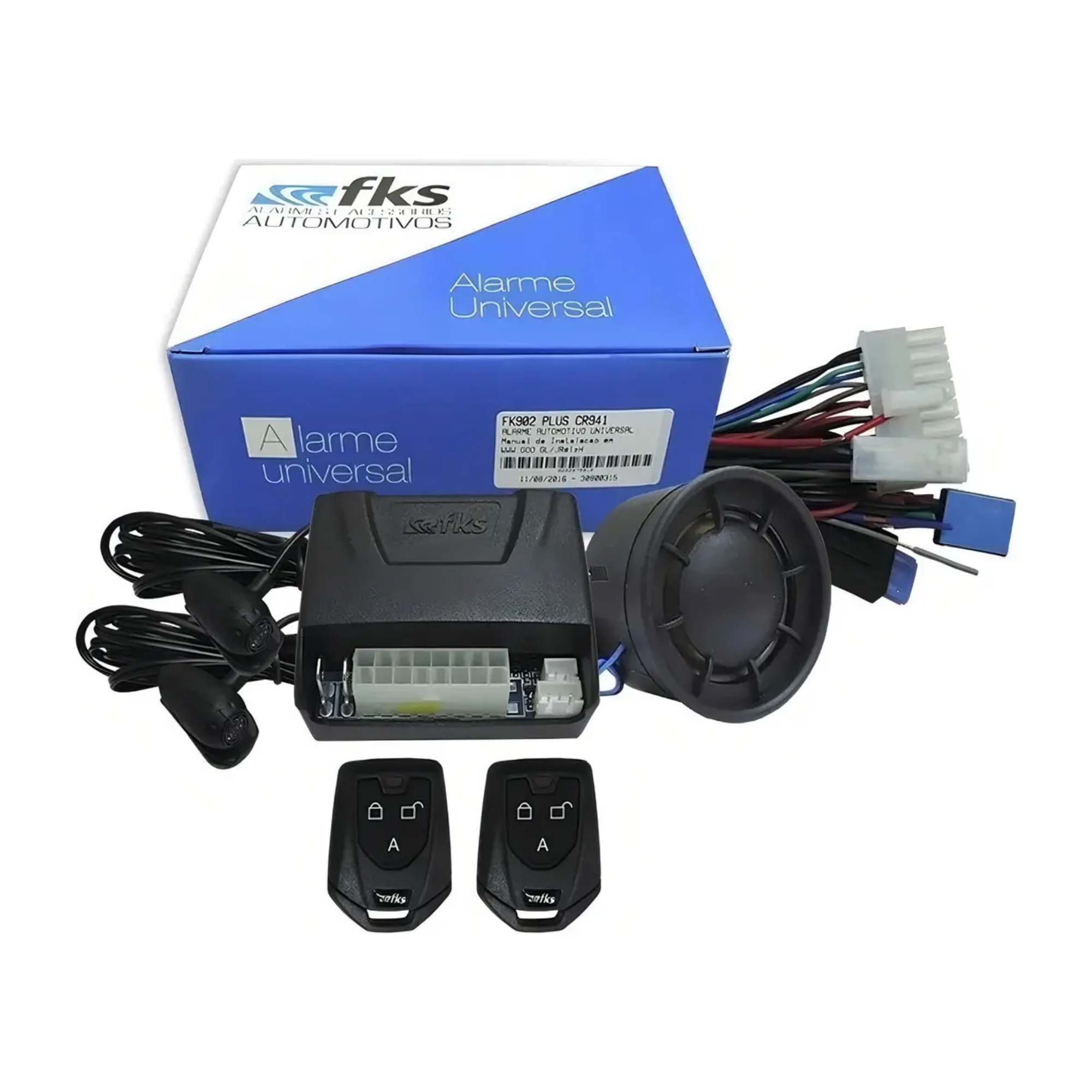 Alarme Universal sem Bloqueio c/ Sirene e Função Desliga Rádio FK902 SB CR941/CR720 FKS - 30800437