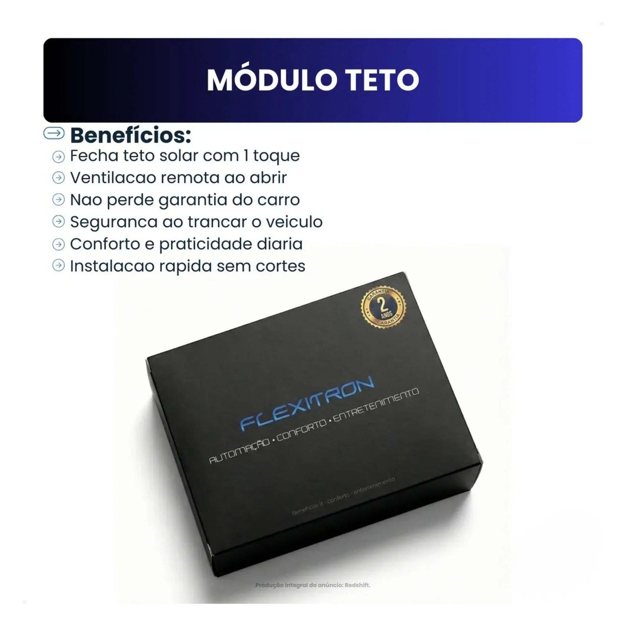 Módulo de Teto Solar Creta A partir de 2022 FTS HY-CT 1.0 Flexitron - 60801276