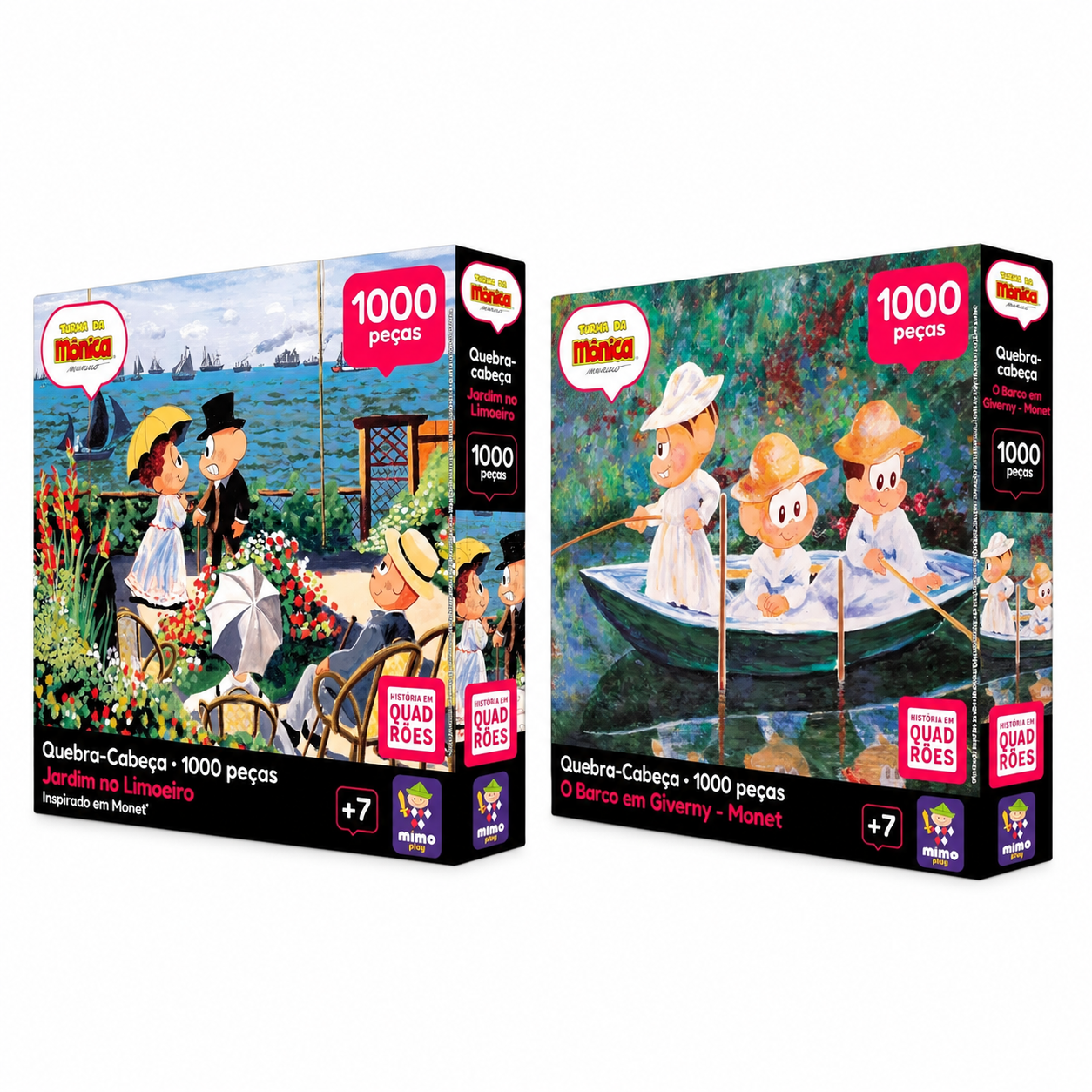 Kit Quebra-cabeças Turma Da Mônica O Jardim E O Barco De Monet - Mimo Toys