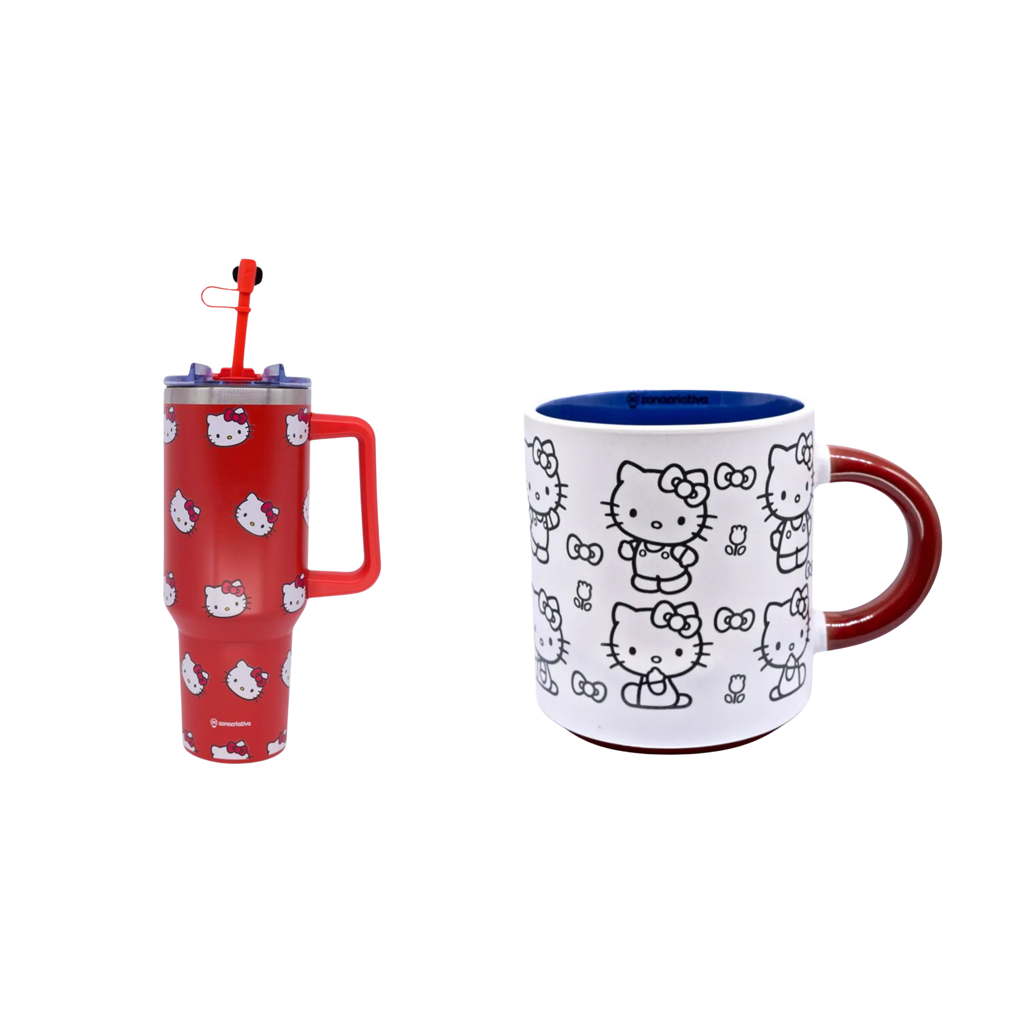 Kit Garrafa e Caneca Hello Kitty
