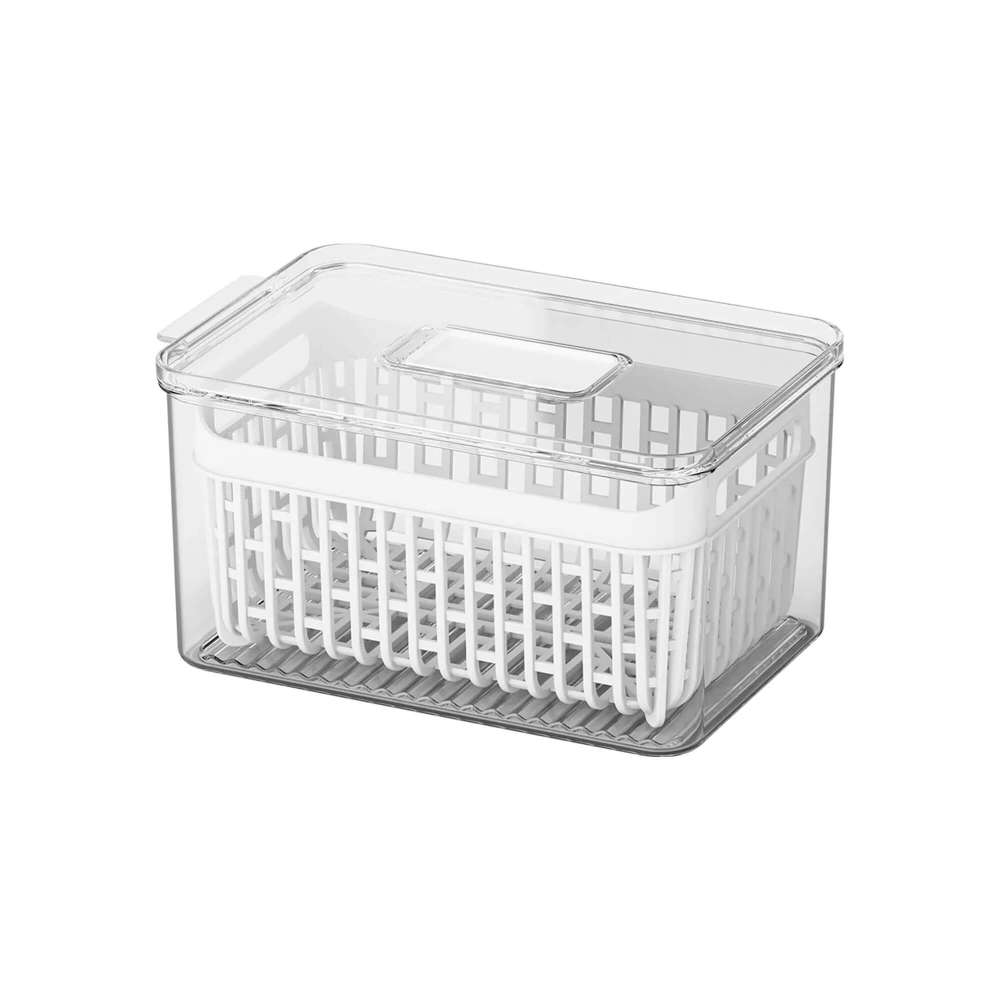 Kit 2 Organizadores de Geladeira Coza Dry Cristal 3,2L e 6L Brinox