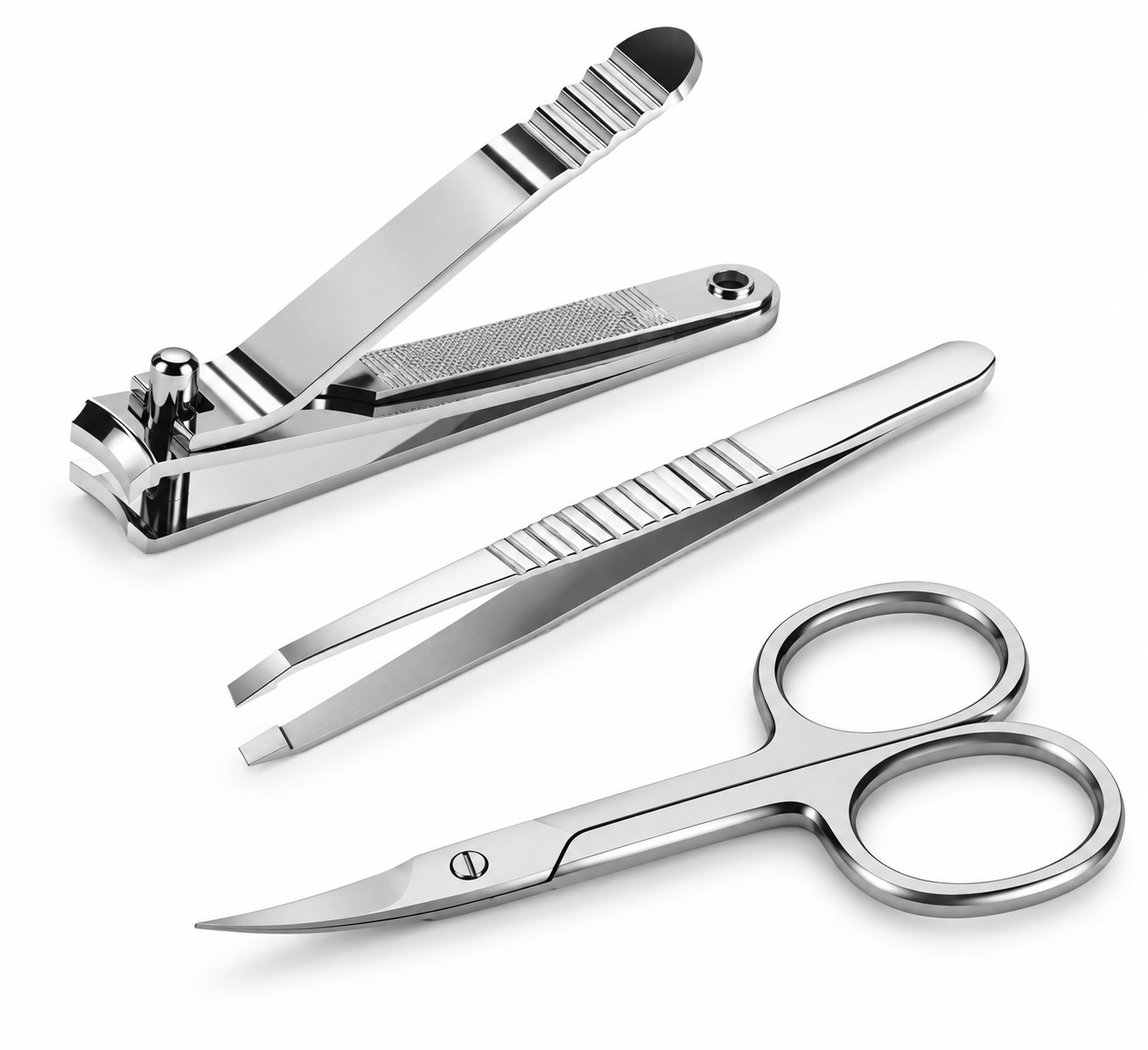 Kit Cuidados Básicos Higiene com Cortador Tesoura de Unhas Pinça Sobrancelha Tramontina