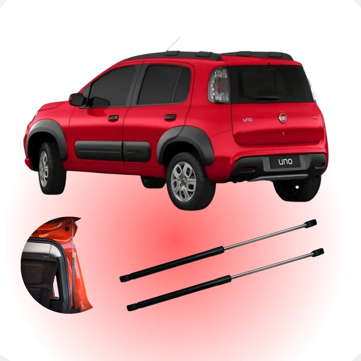Par Amortecedor Porta Malas Novo Uno Vivace Way 2010 A 2023 Tech One - PW-E-3113