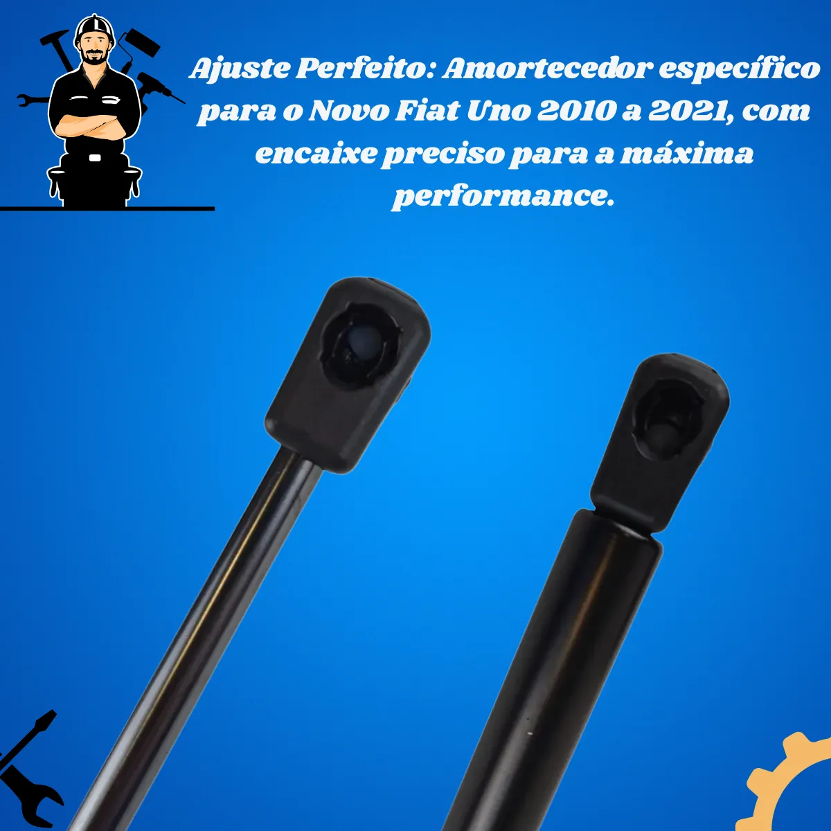 Par Amortecedor Porta Malas Novo Uno Vivace Way 2010 A 2023 Tech One - PW-E-3113