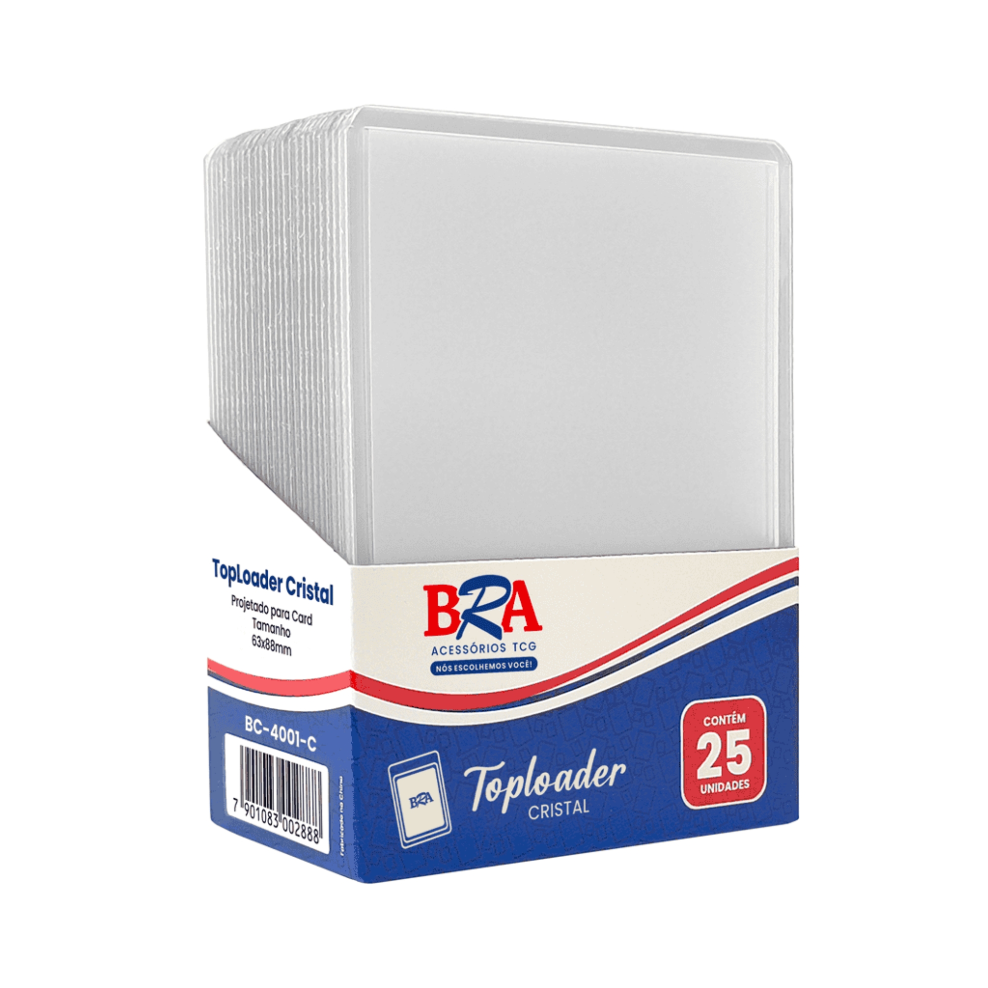 Toploader Cristal c/ 25 Unidades BRA - BC-4001-C