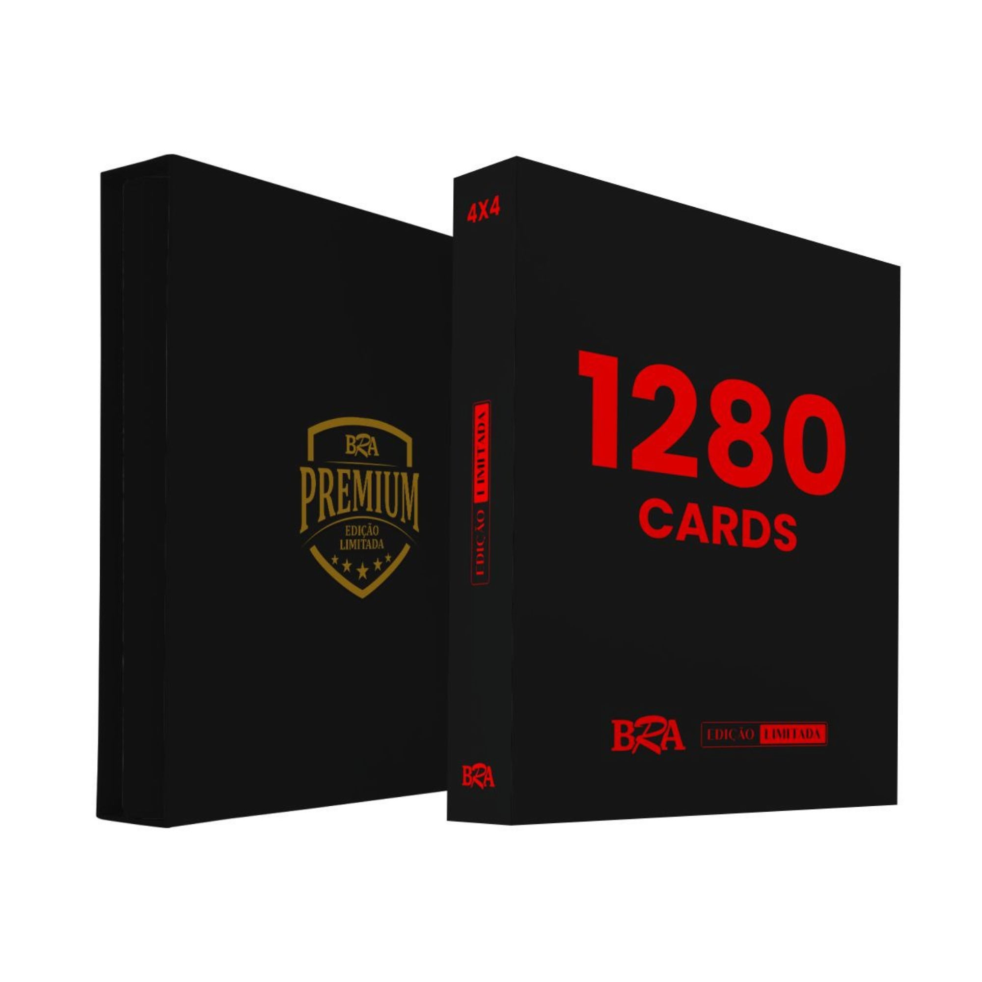 Pasta Premium 4x4 p/ 1.280 Cards cor Preta e Vermelha com Caixa BRA - BC-2061-1