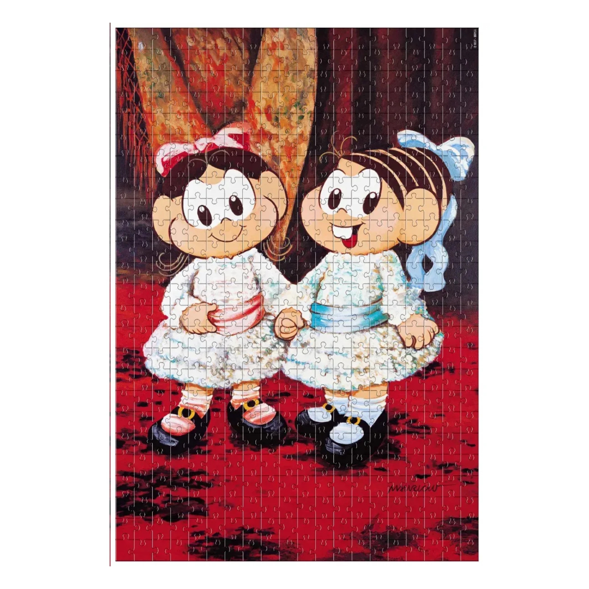 Kit Quebra-cabeças Turma da Mônica 500 Peças O Passeio Monet + As Meninas Renoir + Mona Lisa