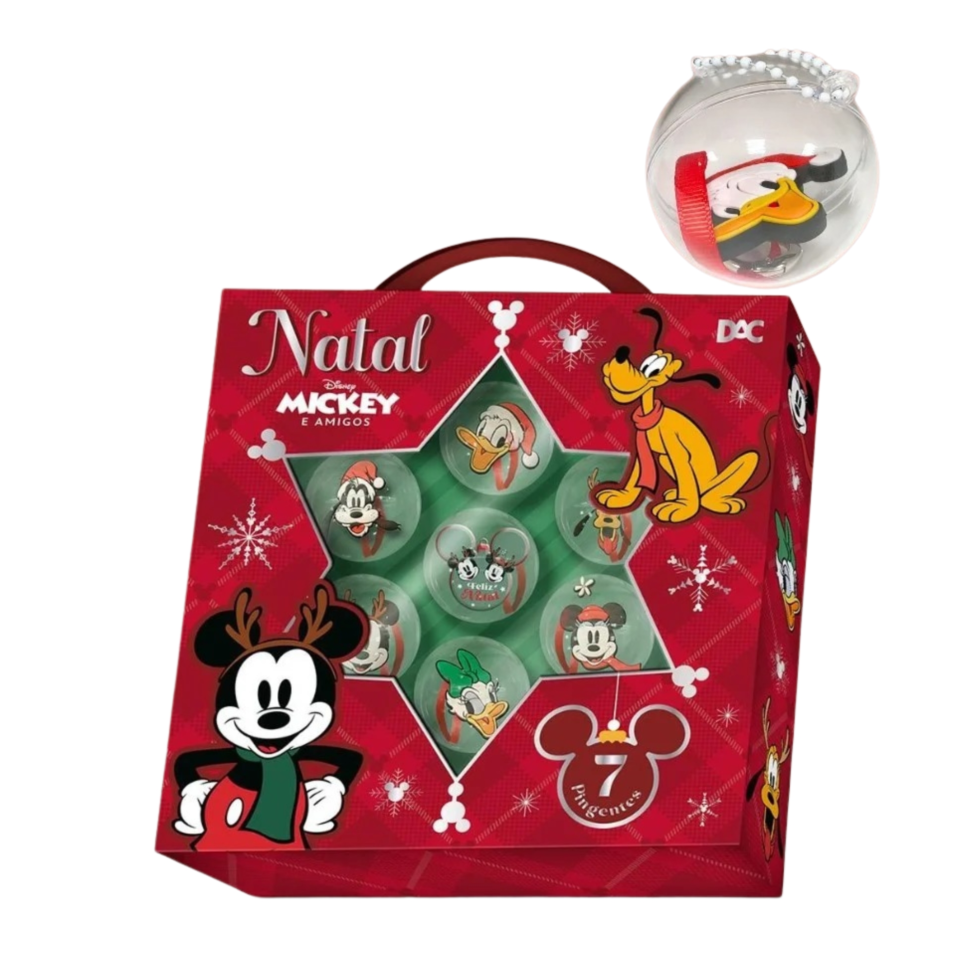 Kit Natal Disney Mickey e  Enfeites - Bolinhas e Pelúcia
