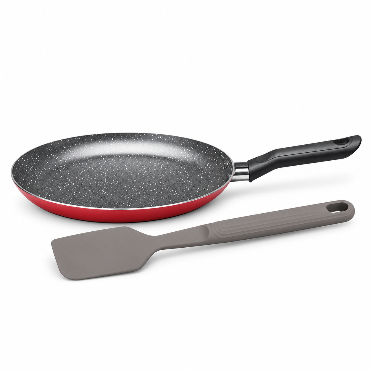 Kit Tapioqueira Garlic 22cm Antiaderente + Espátula de Silicone Cinza
