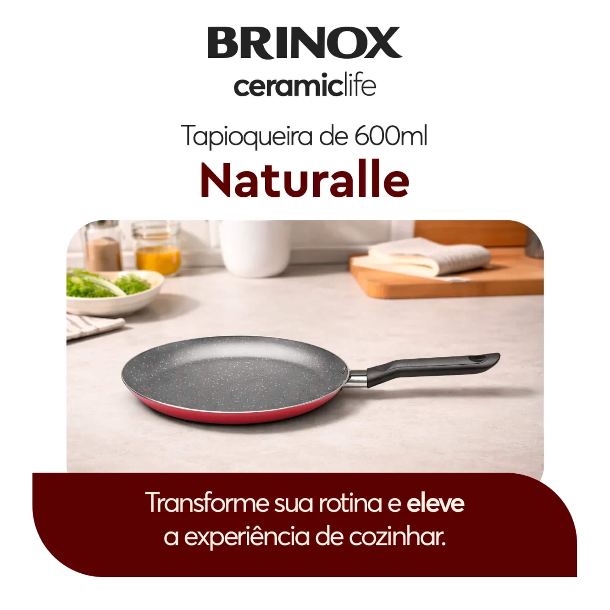 Kit Tapioqueira Garlic 22cm Antiaderente + Espátula de Silicone Cinza