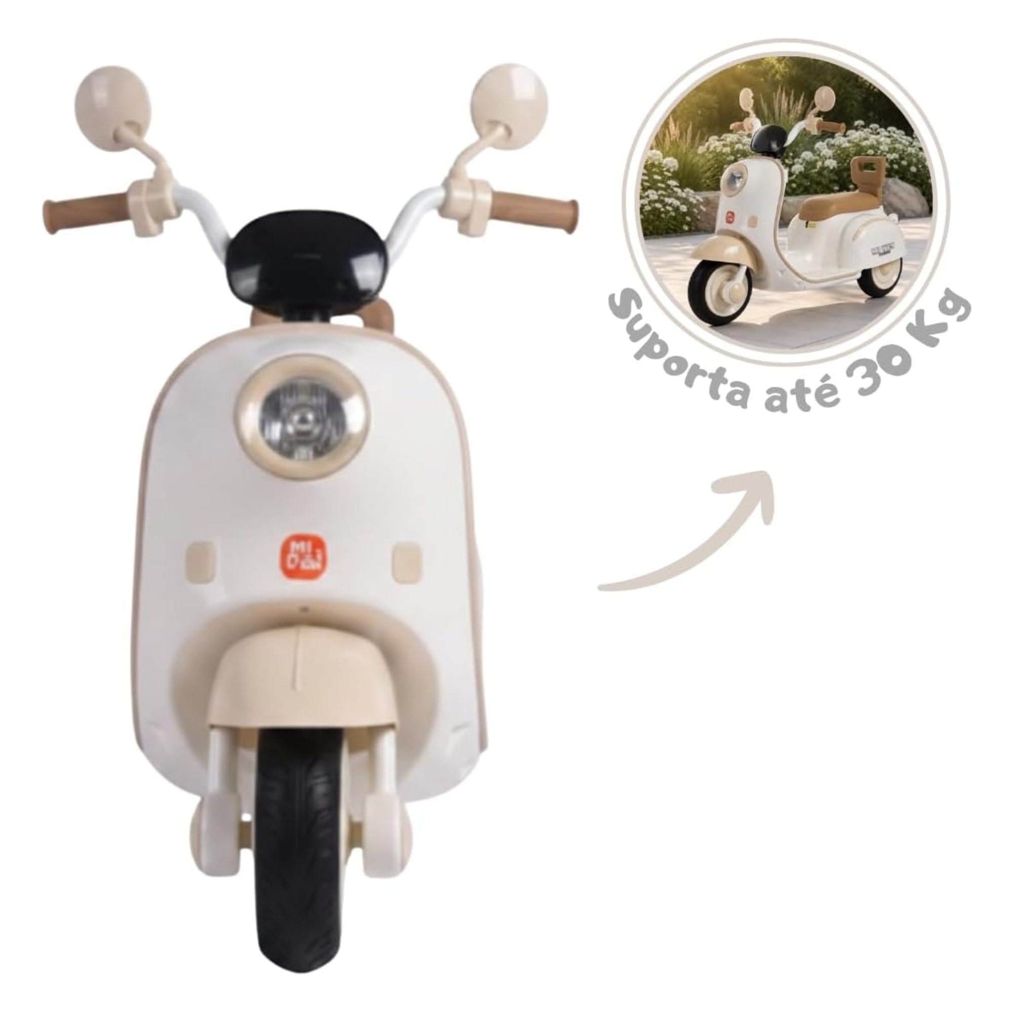Mini Moto Elétrica Scooter Infantil 6V Bege CE26171 Zippy Toys - 16248