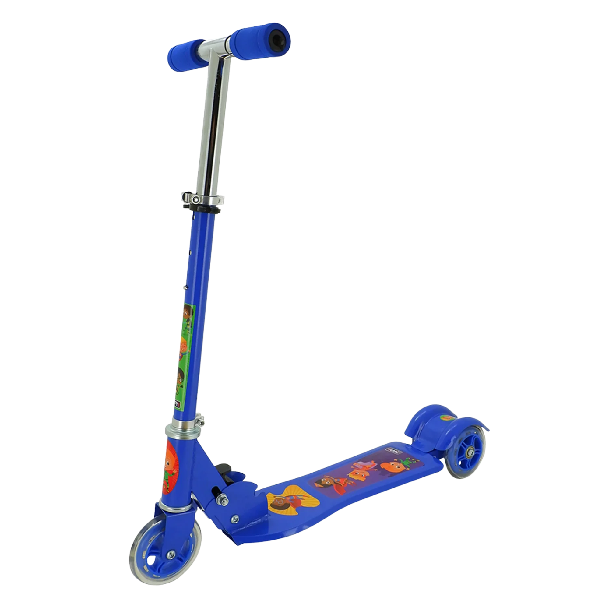 Patinete Infantil 3 Rodas Super Heróis Azul Dobrável Zippy Toys - 8736