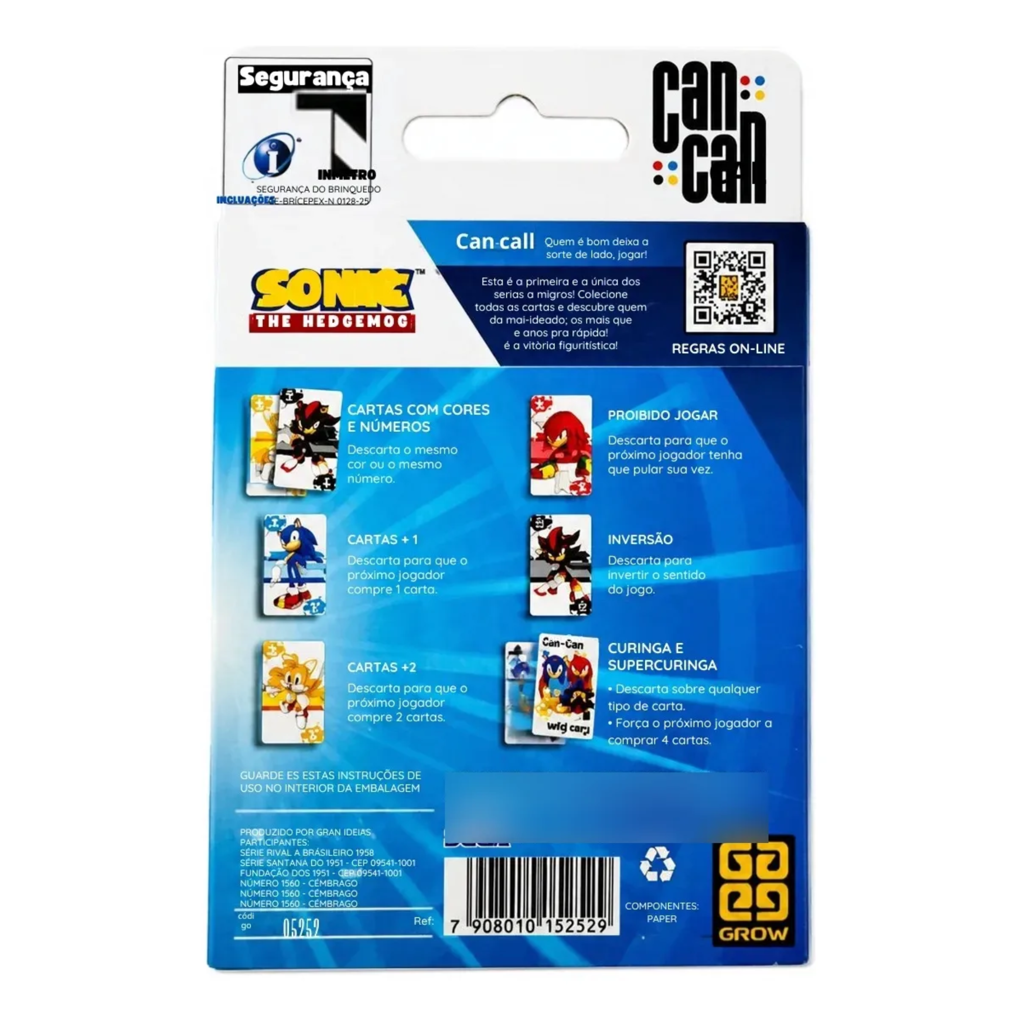 Jogo de Cartas Can Can Sonic Grow - 05252
