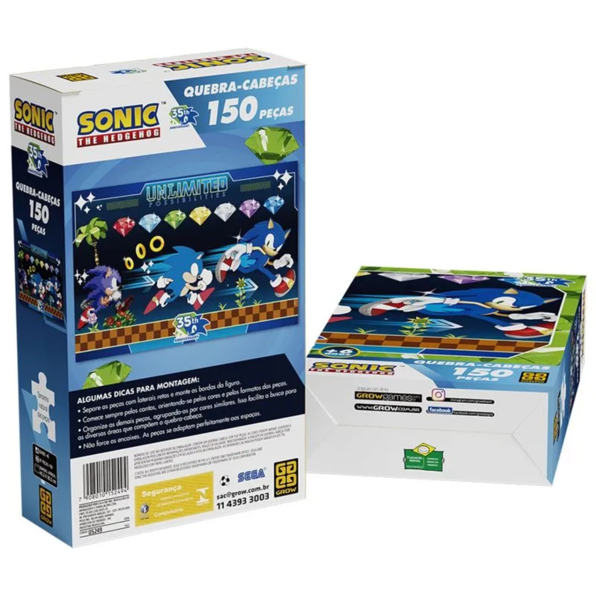 Quebra-Cabeça Sonic 150 Peças Grow - 05249