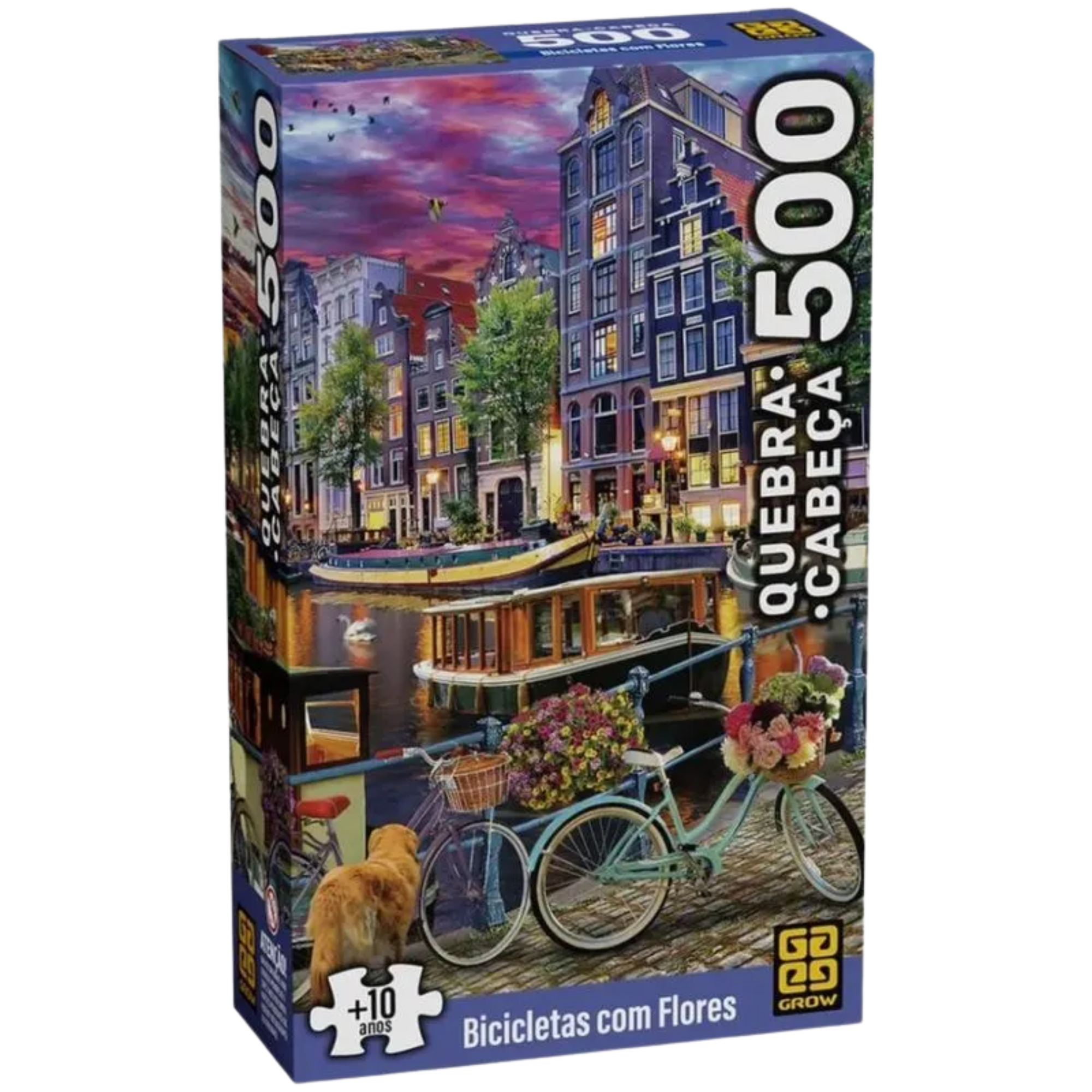 Quebra-Cabeça Bicicletas com Flores 500 Peças Grow - 05157