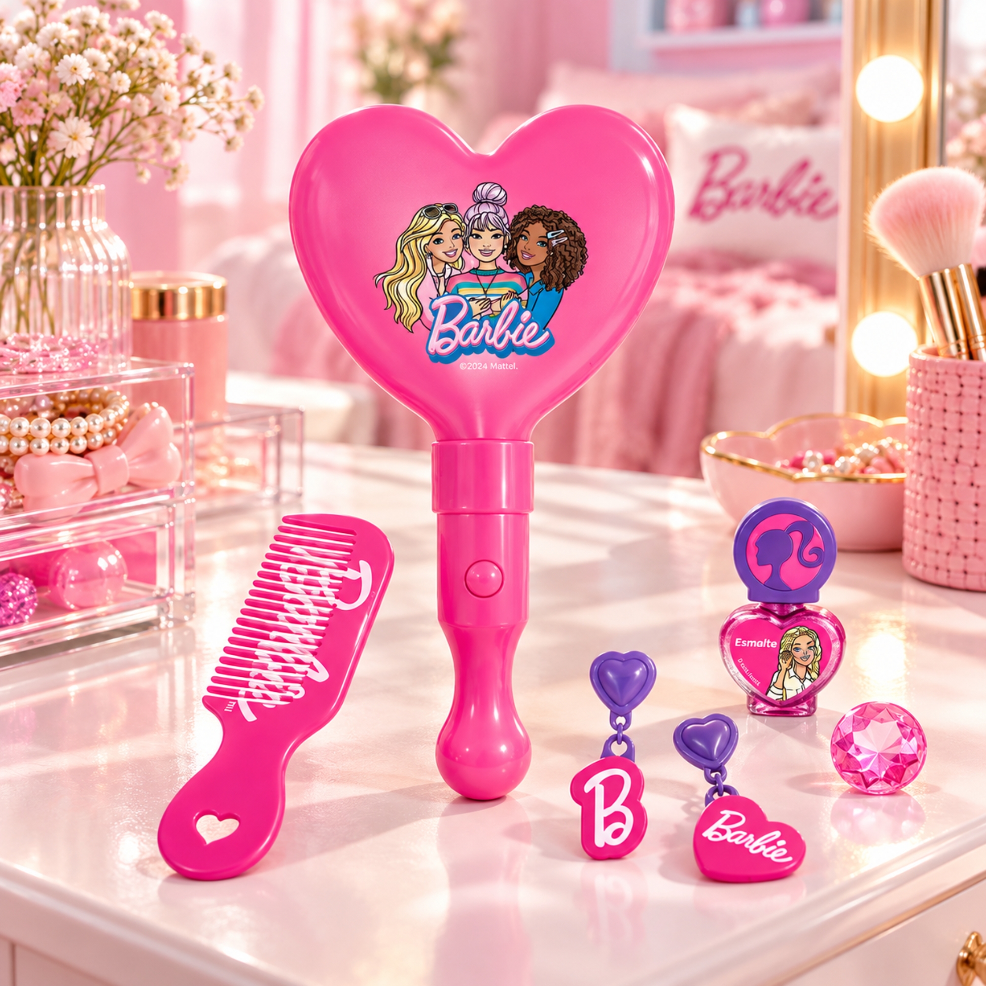 Espelho Magic Mirror com Luz Barbie Multikids - BR2592