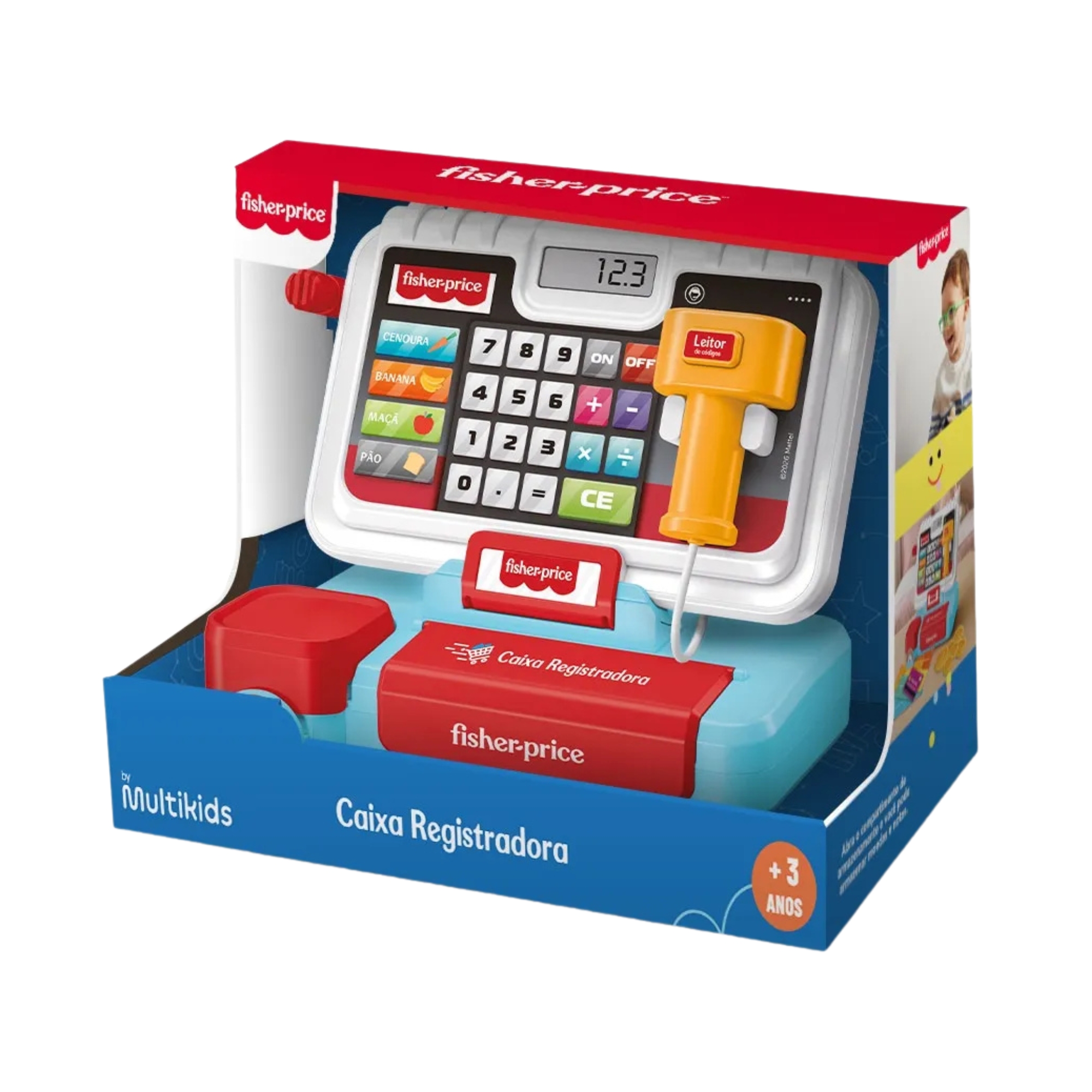 Caixa Registradora Infantil Branca Fisher Price Multikids - BR2517