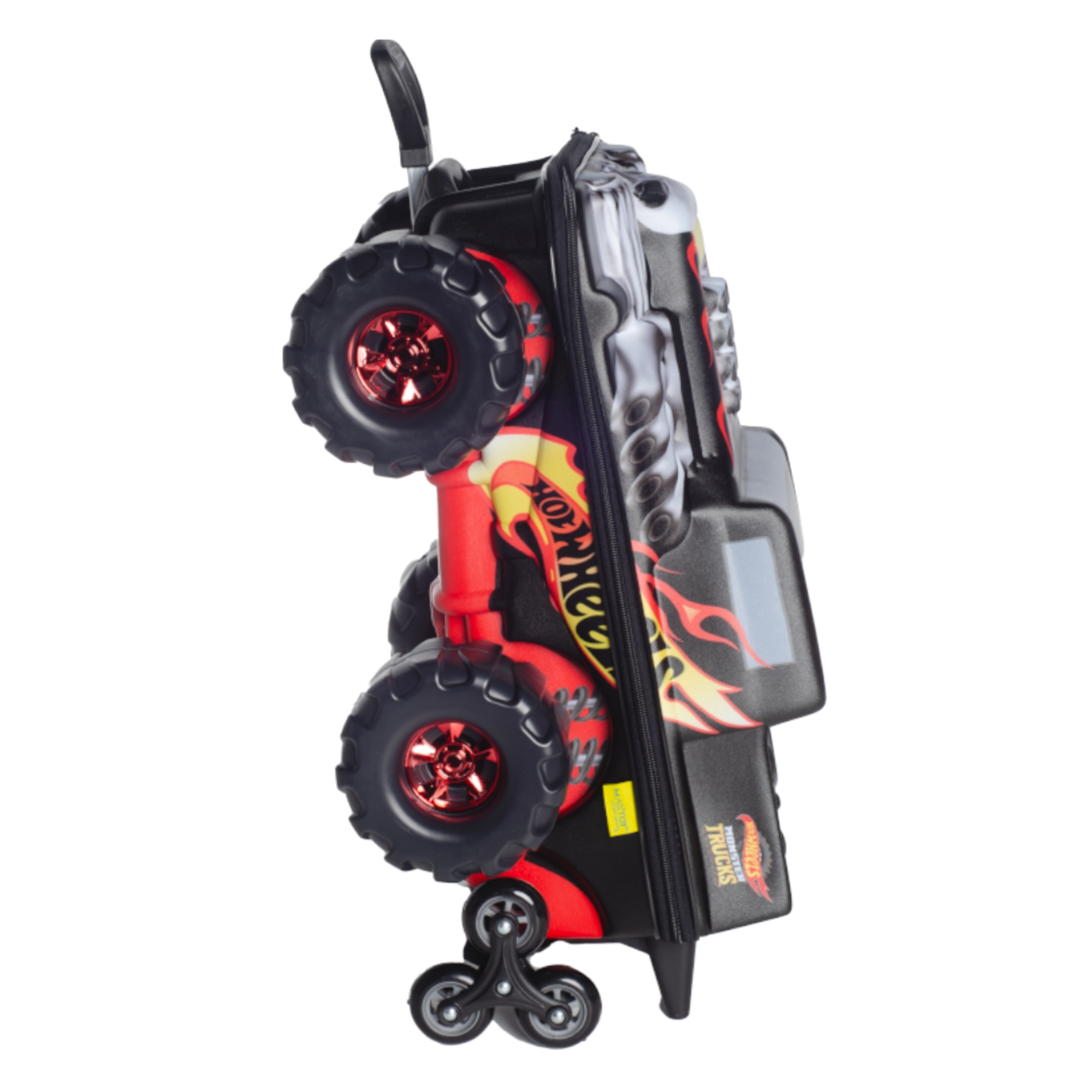 Mala Infantil Hot Wheels Bone Monster Trucks Preto com Rodinha Tripla Diplomata - 2501EM24