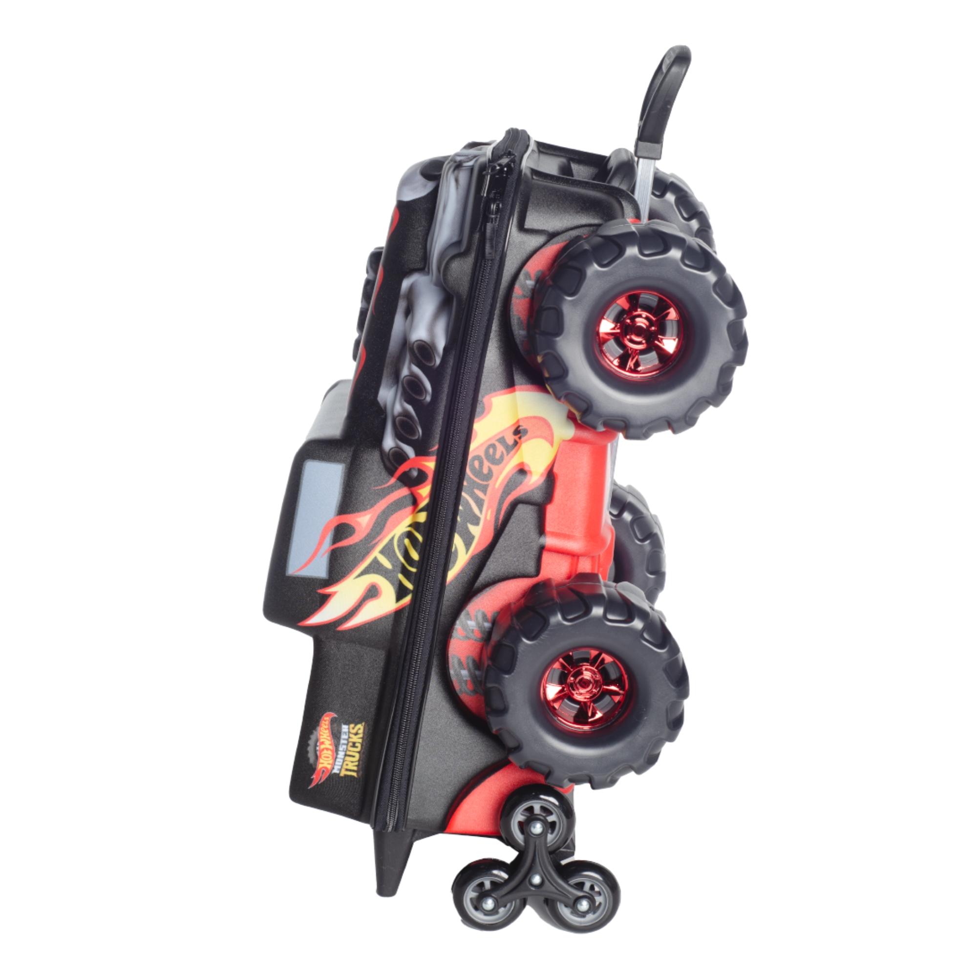 Mala Infantil Hot Wheels Bone Monster Trucks Preto com Rodinha Tripla Diplomata - 2501EM24