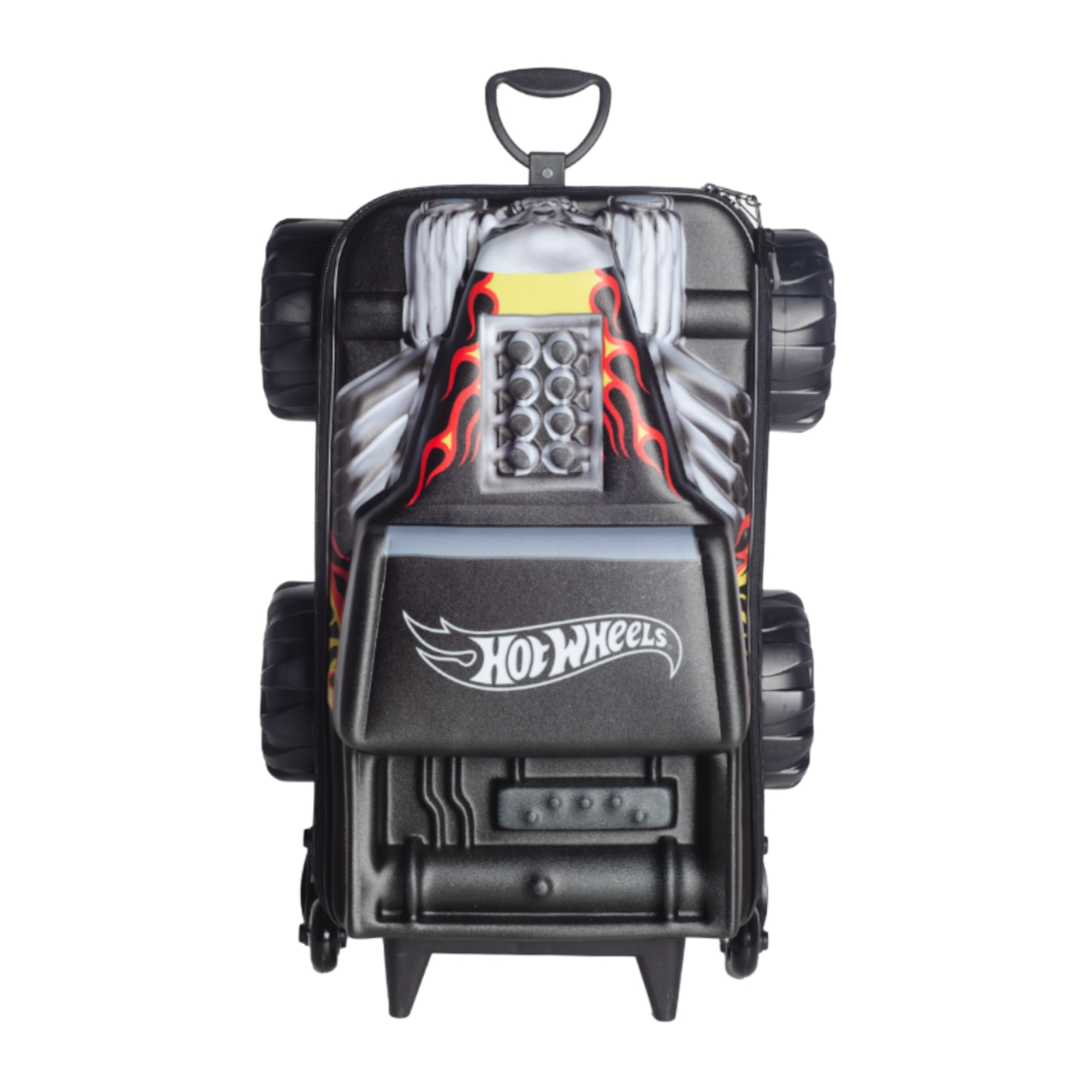 Mala Infantil Hot Wheels Bone Monster Trucks Preto com Rodinha Tripla Diplomata - 2501EM24
