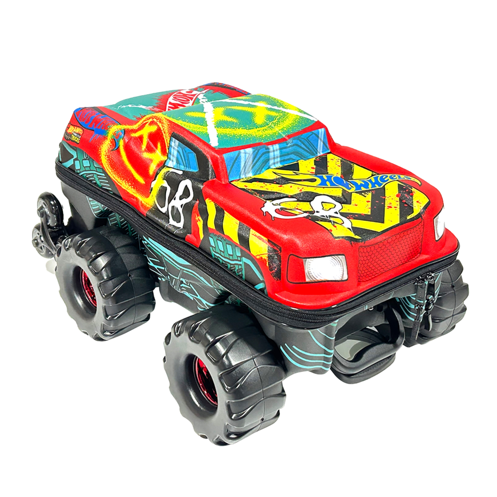 Mala Infantil Hot Wheels Demo Derby Monster Trucks com Rodinha Tripla Diplomata - 2501IM25