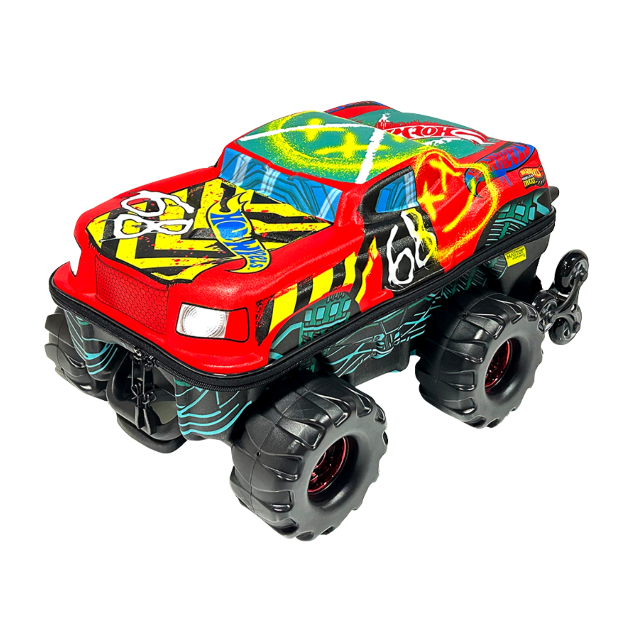 Mala Infantil Hot Wheels Demo Derby Monster Trucks com Rodinha Tripla Diplomata - 2501IM25
