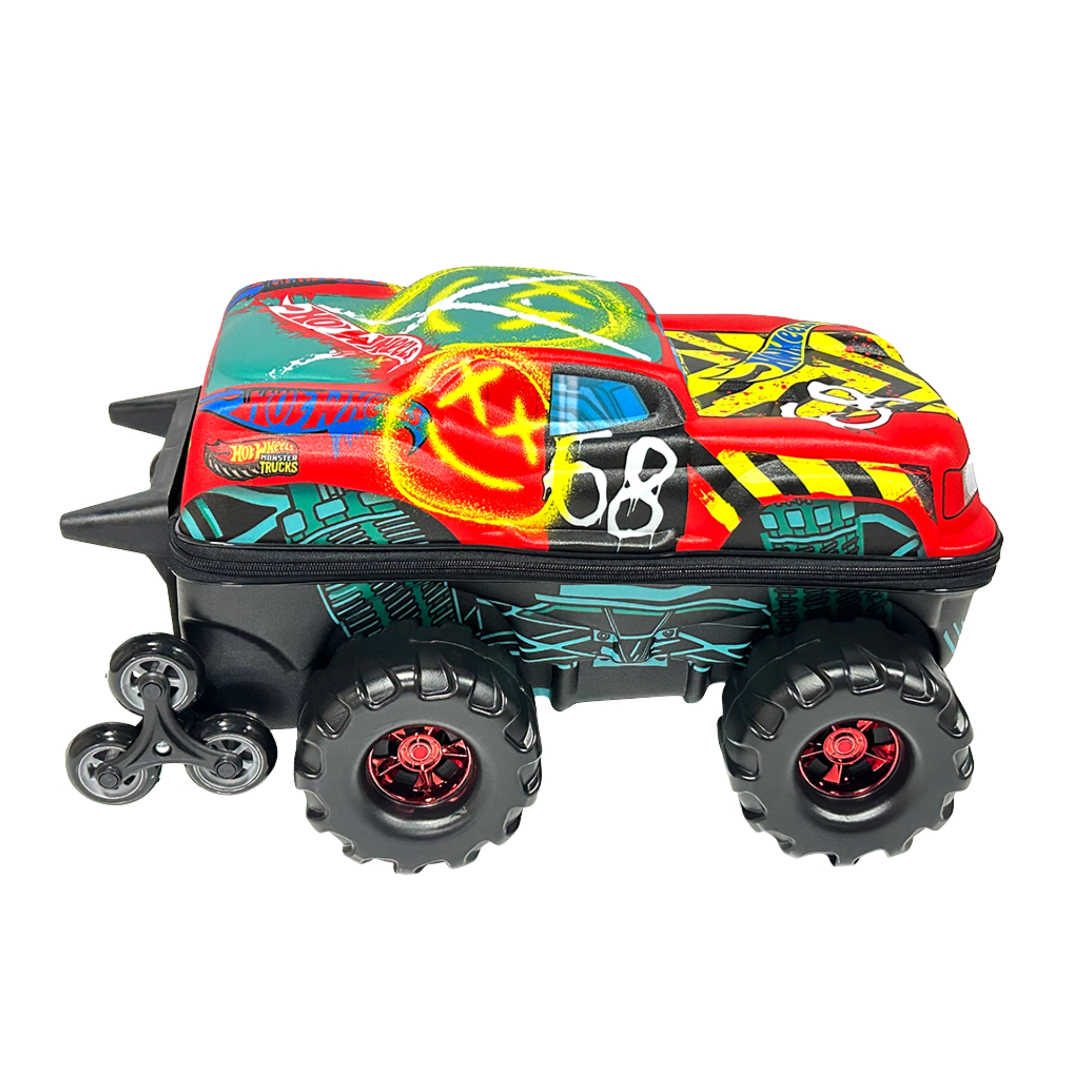 Mala Infantil Hot Wheels Demo Derby Monster Trucks com Rodinha Tripla Diplomata - 2501IM25