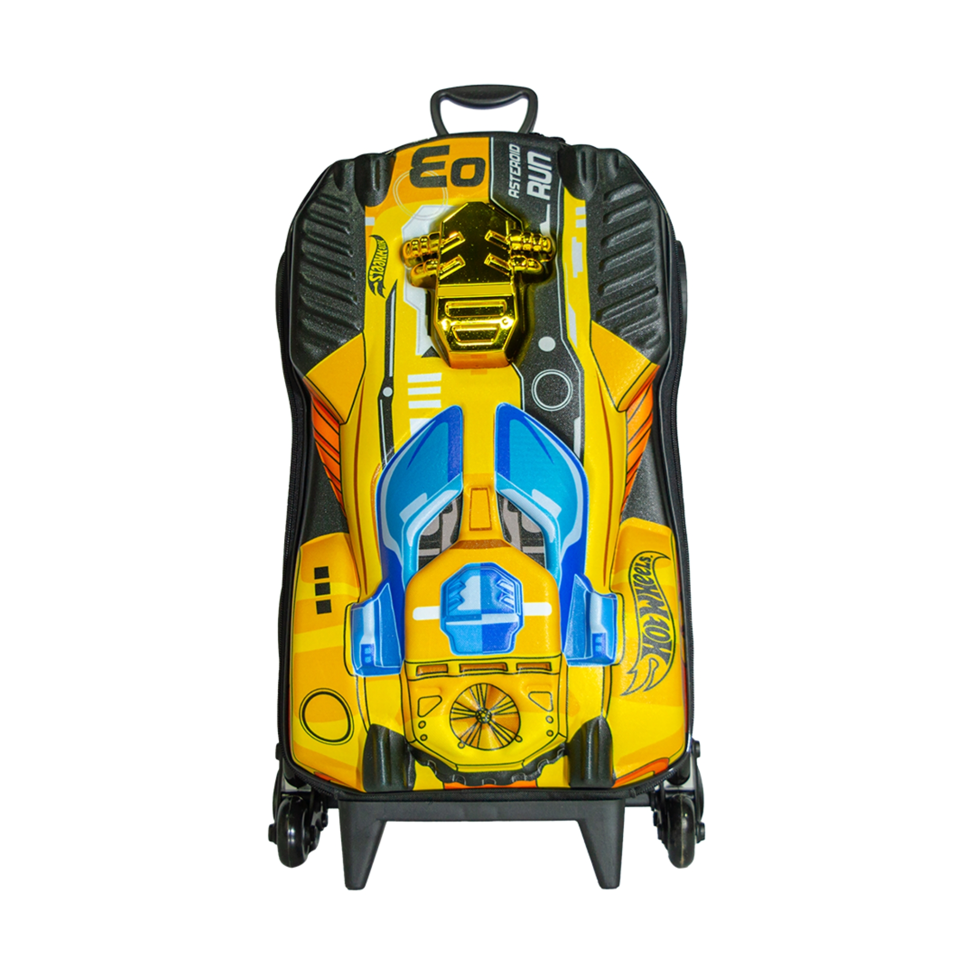 Mala Infantil Hot Wheels Dune a Soar Motor Dourado com Rodinha Tripla Diplomata - 2510CM25