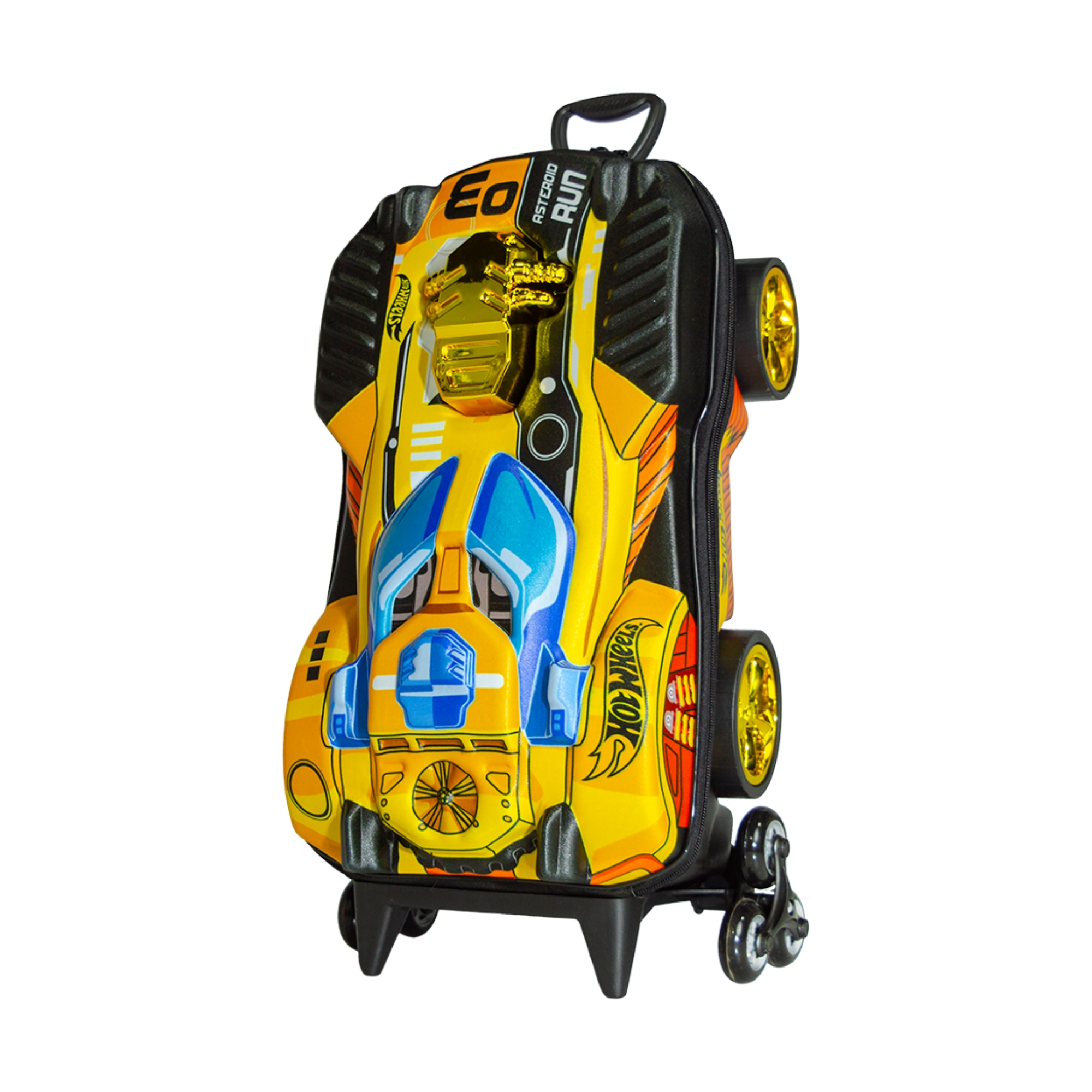 Mala Infantil Hot Wheels Dune a Soar Motor Dourado com Rodinha Tripla Diplomata - 2510CM25