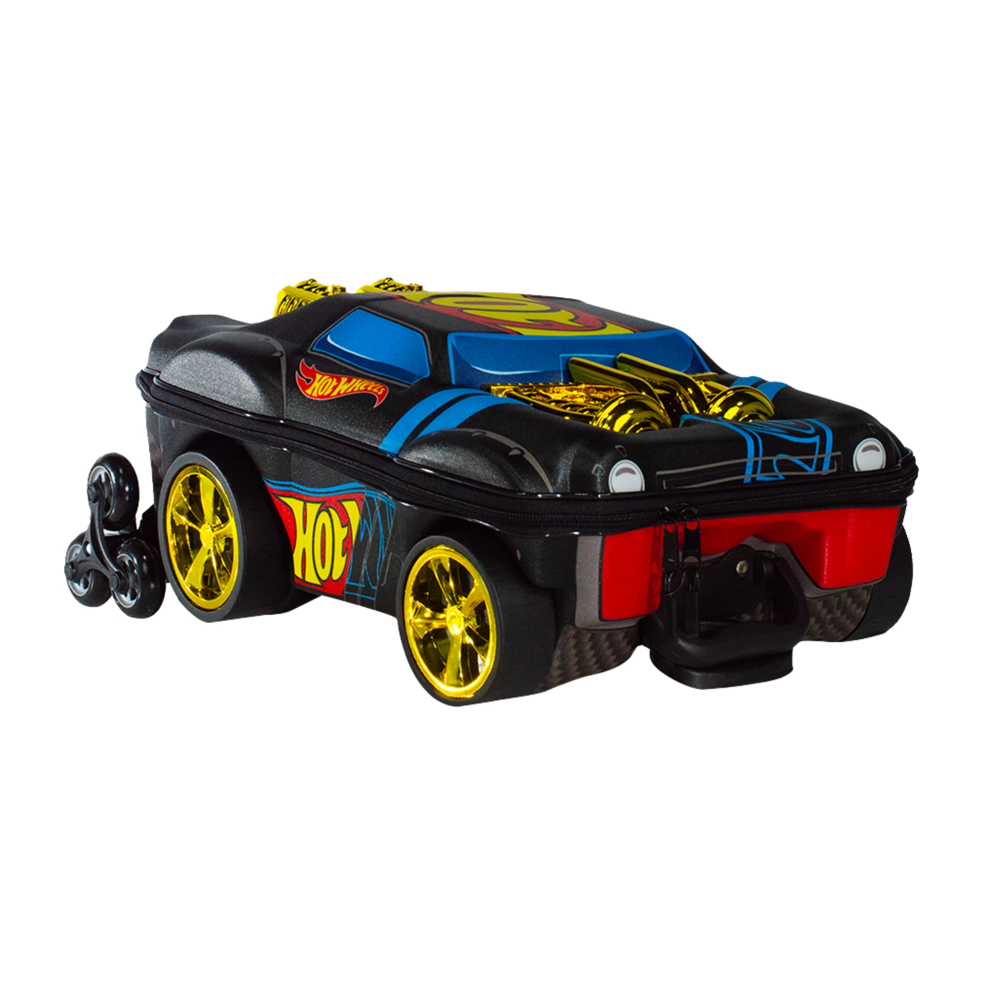 Mala Infantil Hot Wheels Night Shifter Preto Motor Dourado com Rodinha Tripla Diplomata - 2520AM25