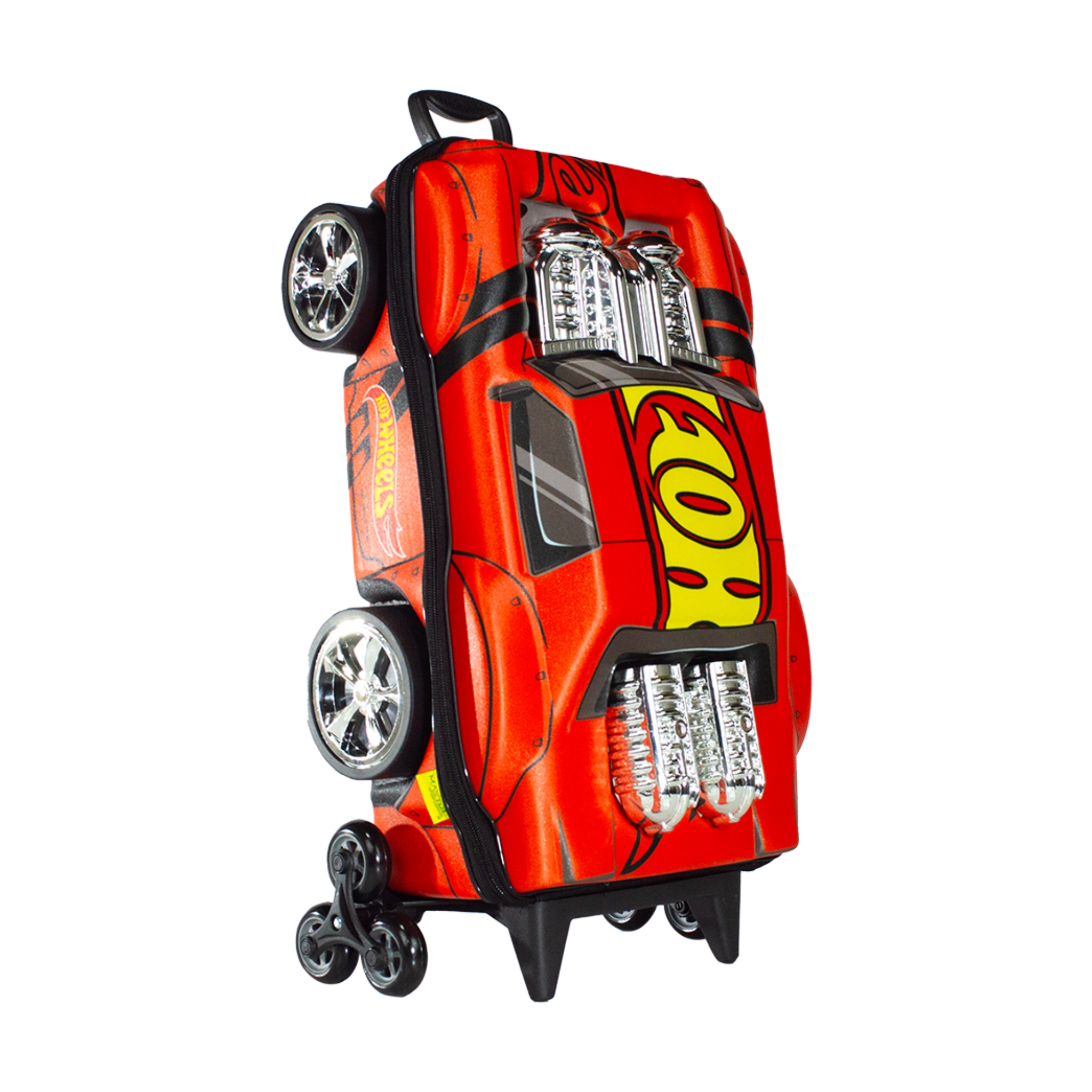 Mala Infantil Hot Wheels Night Shifter Laranja Motor Cromo c/ Rodinha Tripla Diplomata - 2520BM25