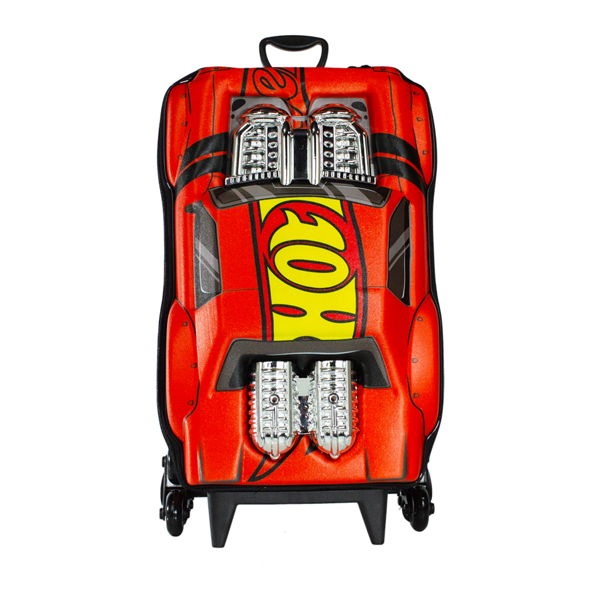 Mala Infantil Hot Wheels Night Shifter Laranja Motor Cromo c/ Rodinha Tripla Diplomata - 2520BM25