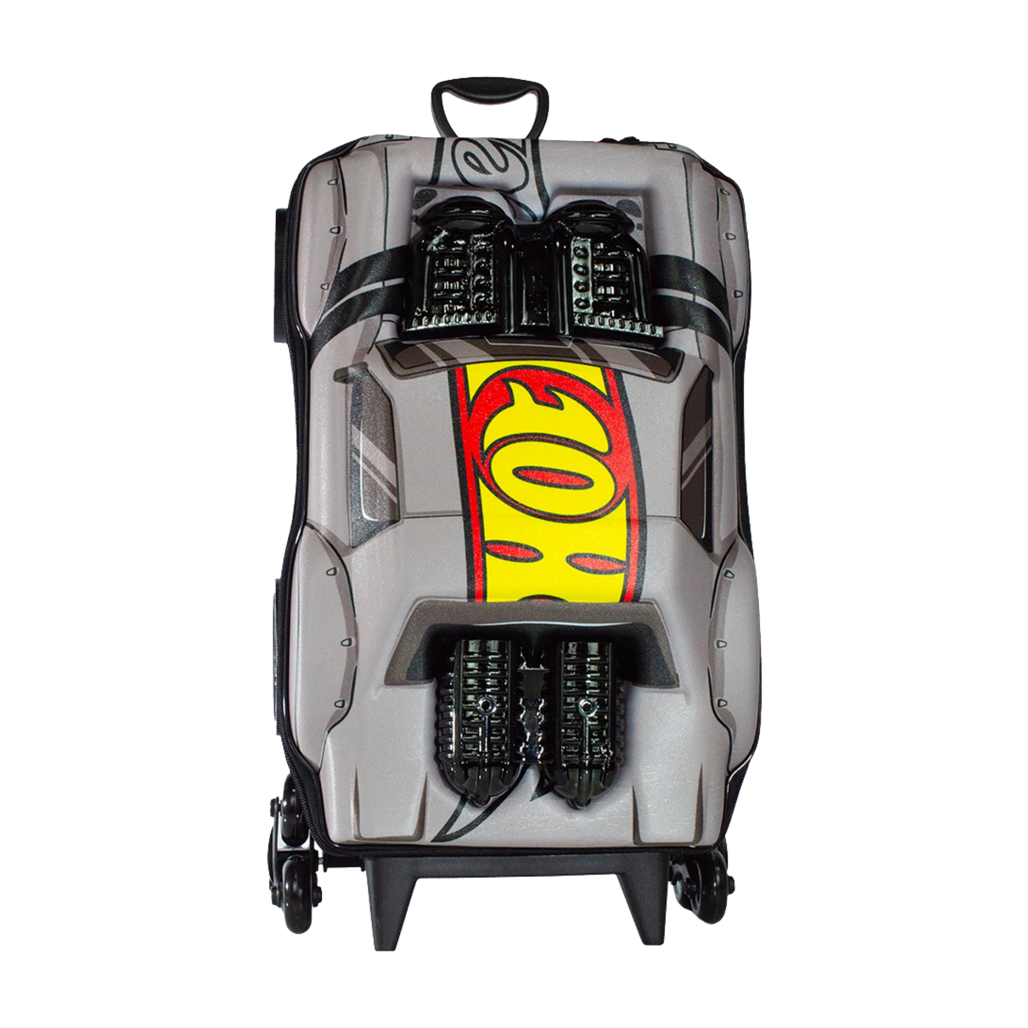 Mala Infantil Hot Wheels Night Shifter Cinza Motor Preto c/ Rodinha Tripla Diplomata - 2520CM25