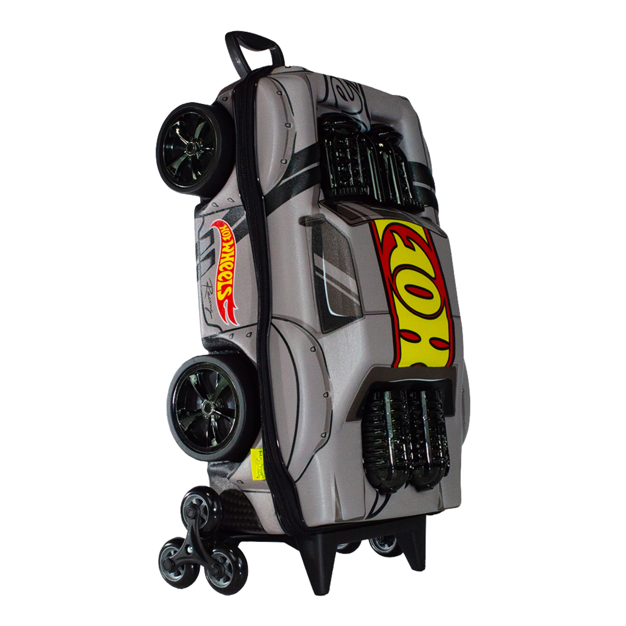 Mala Infantil Hot Wheels Night Shifter Cinza Motor Preto c/ Rodinha Tripla Diplomata - 2520CM25