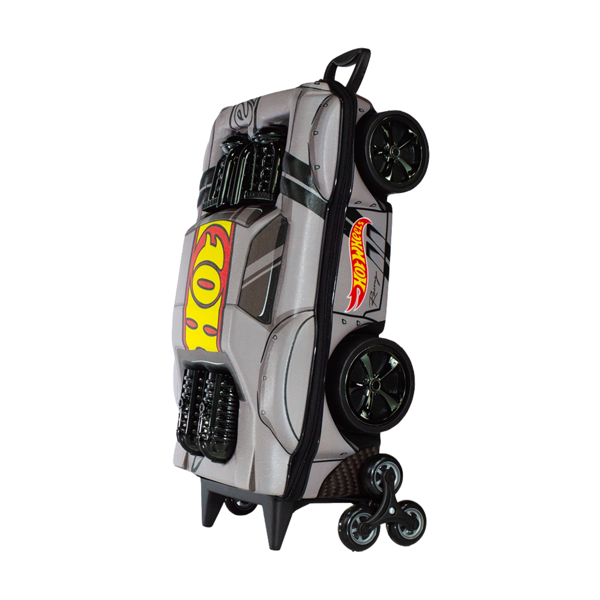 Mala Infantil Hot Wheels Night Shifter Cinza Motor Preto c/ Rodinha Tripla Diplomata - 2520CM25