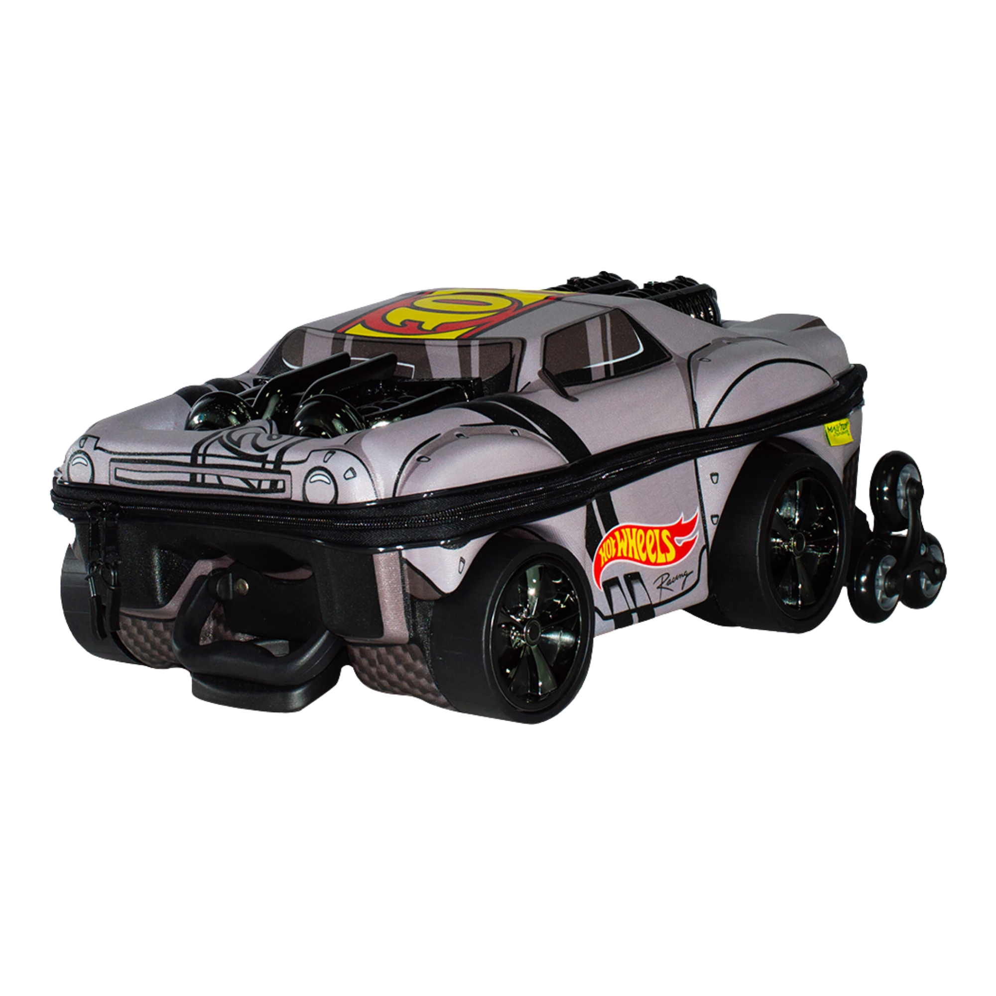 Mala Infantil Hot Wheels Night Shifter Cinza Motor Preto c/ Rodinha Tripla Diplomata - 2520CM25
